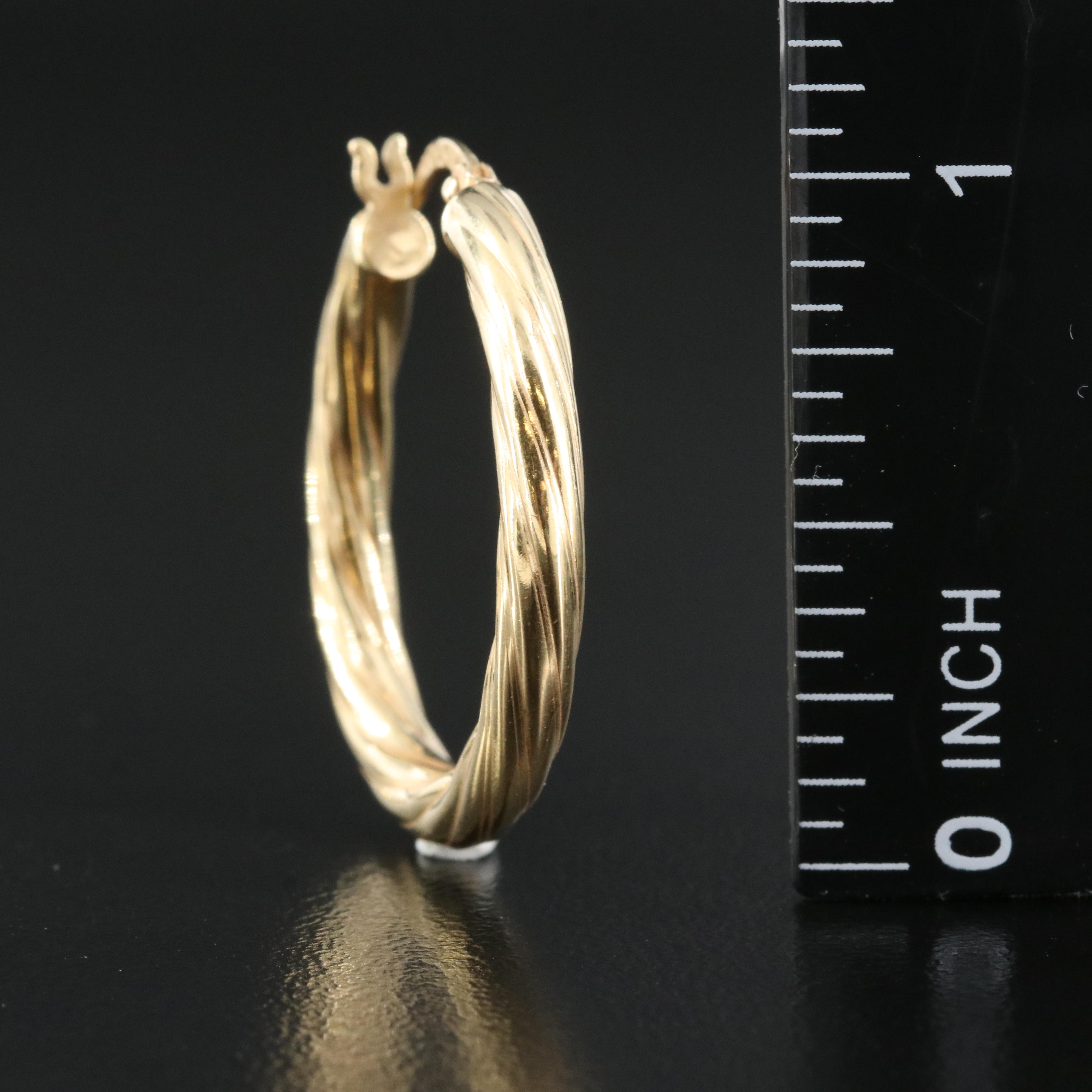 14K Braided Hoop Earrings