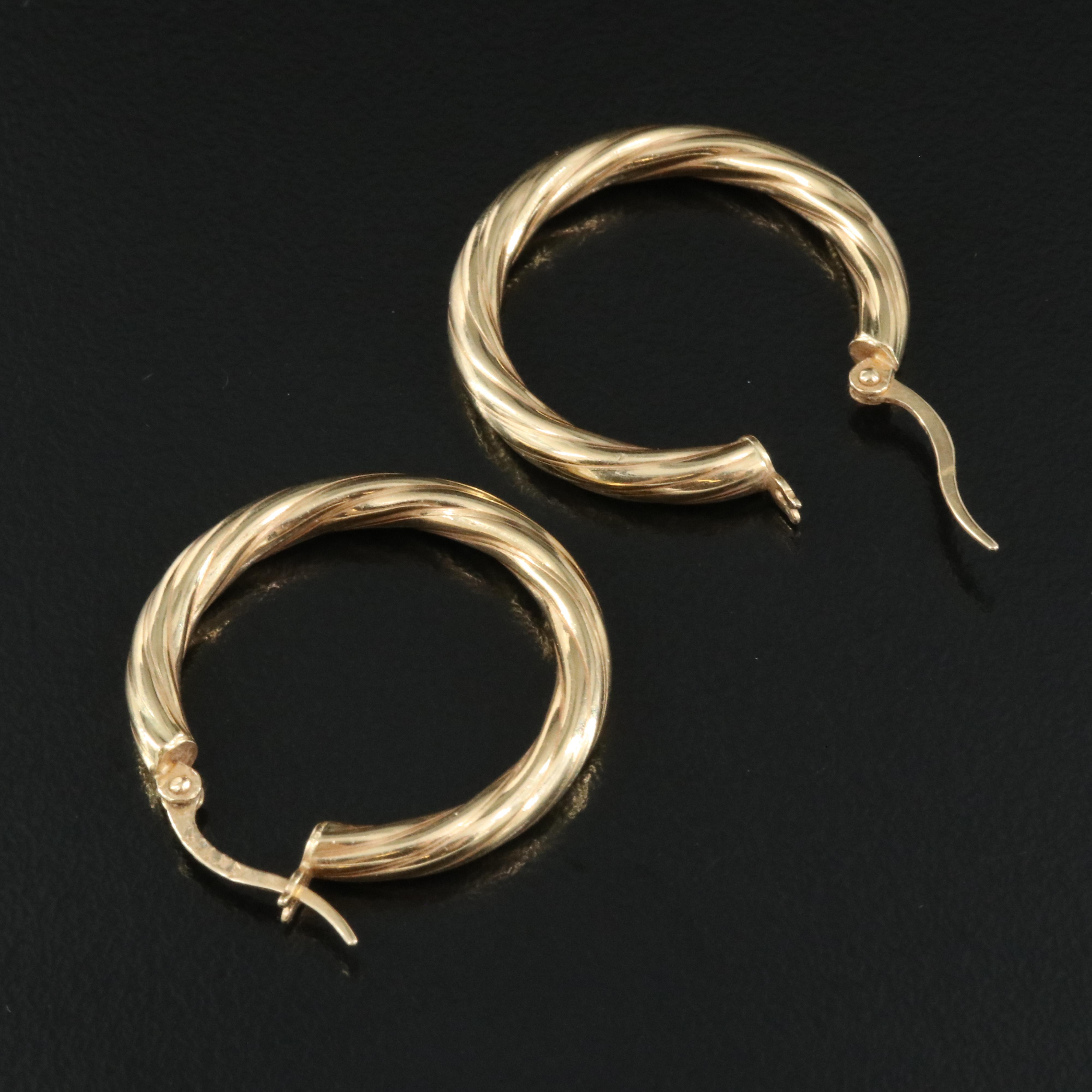 14K Braided Hoop Earrings