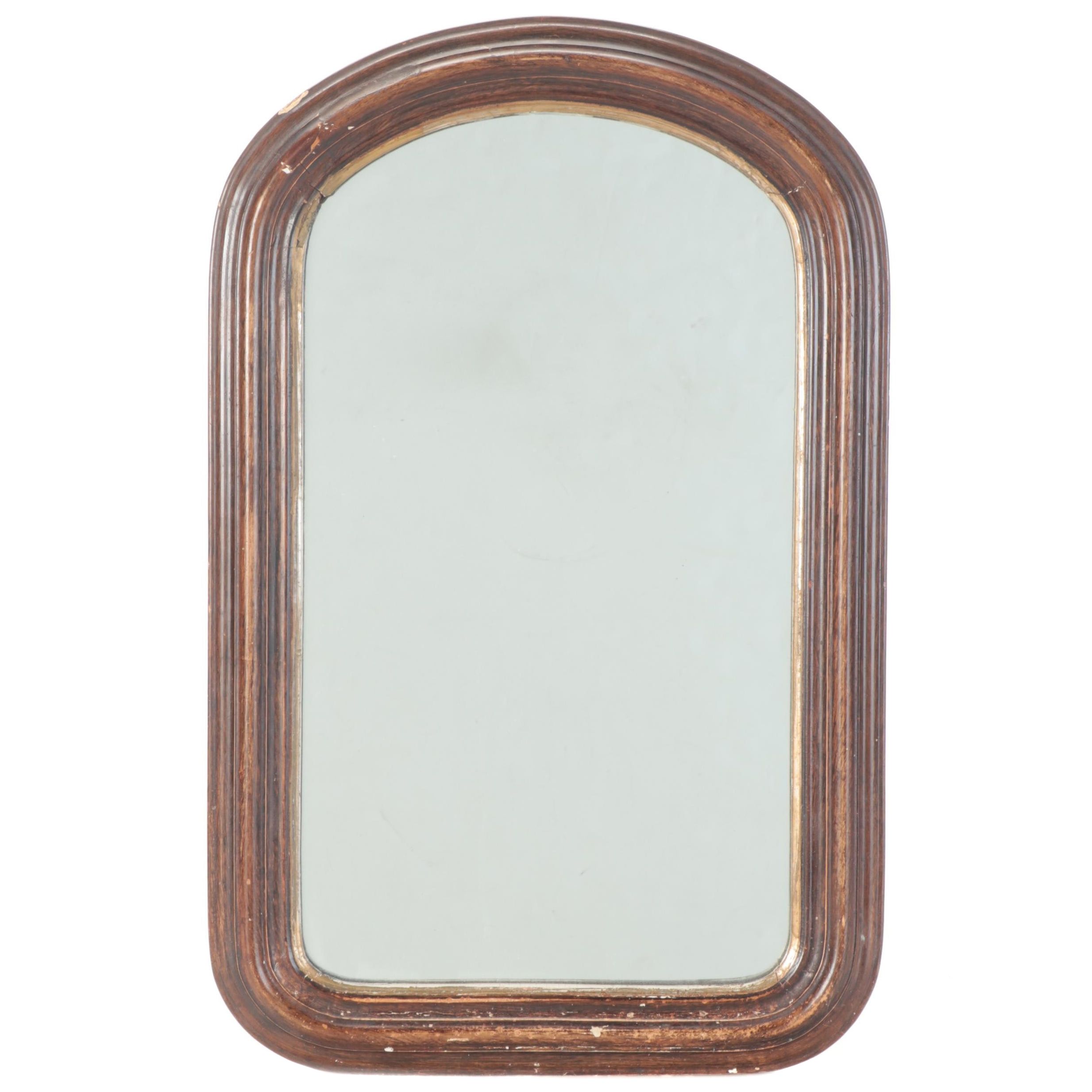 Late Victorian Walnut Finish Wooden Mirror