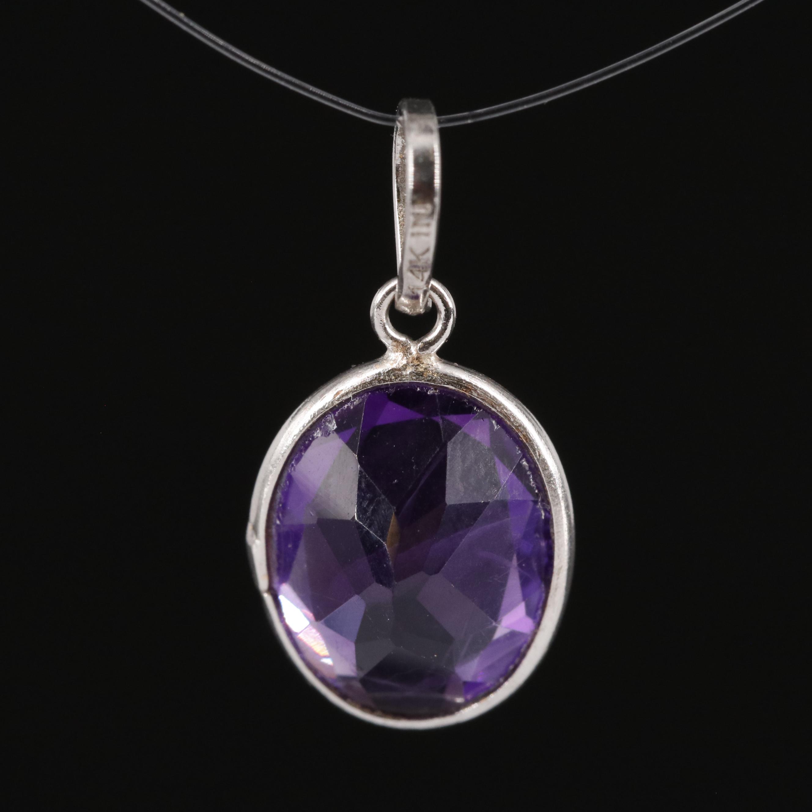 14K Amethyst Pendant