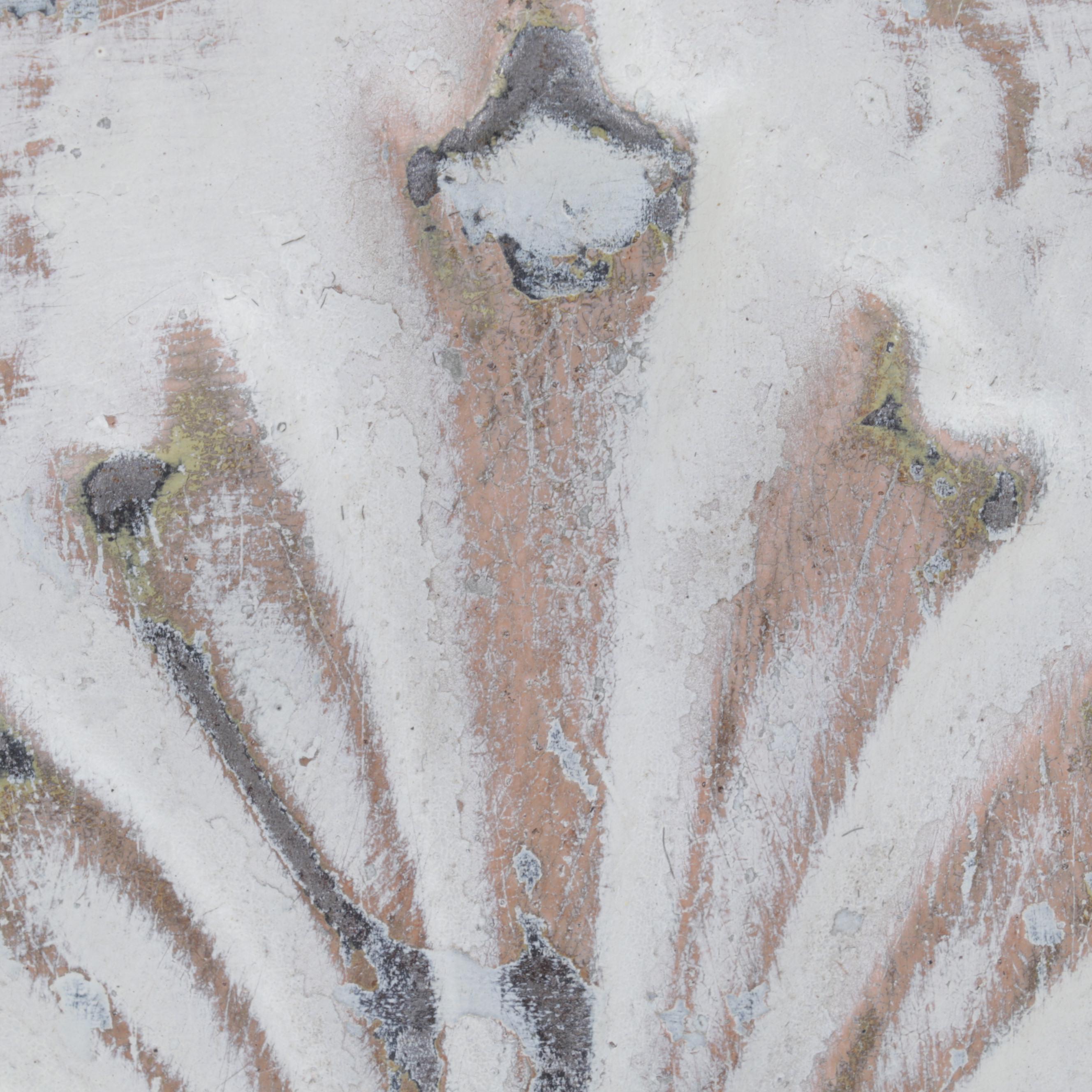 Foliate Pattern Pressed Tin Ceiling Tile Wall Hanging, Early 20th Century