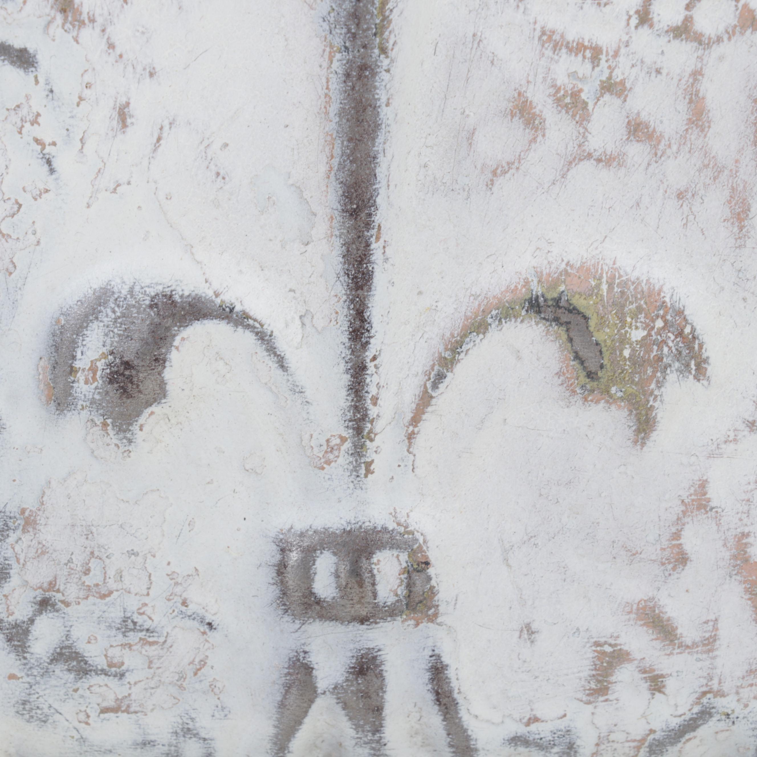 Foliate Pattern Pressed Tin Ceiling Tile Wall Hanging, Early 20th Century