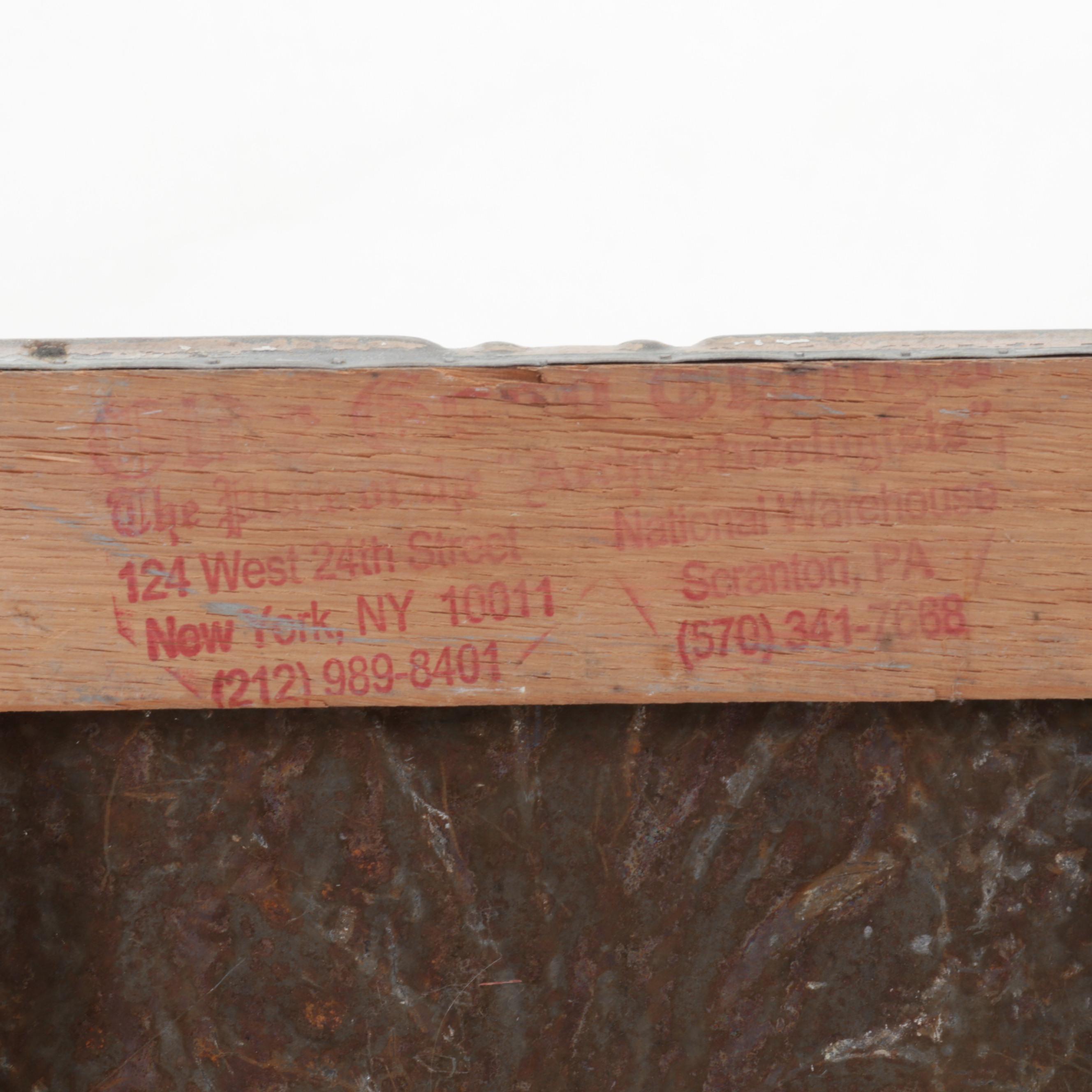 Foliate Pattern Pressed Tin Ceiling Tile Wall Hanging, Early 20th Century