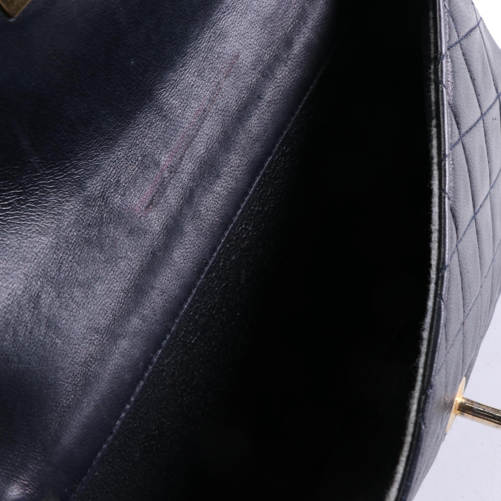 Chanel Double Flap Shoulder Bag in Lambskin Quilted Leather with Chain Strap