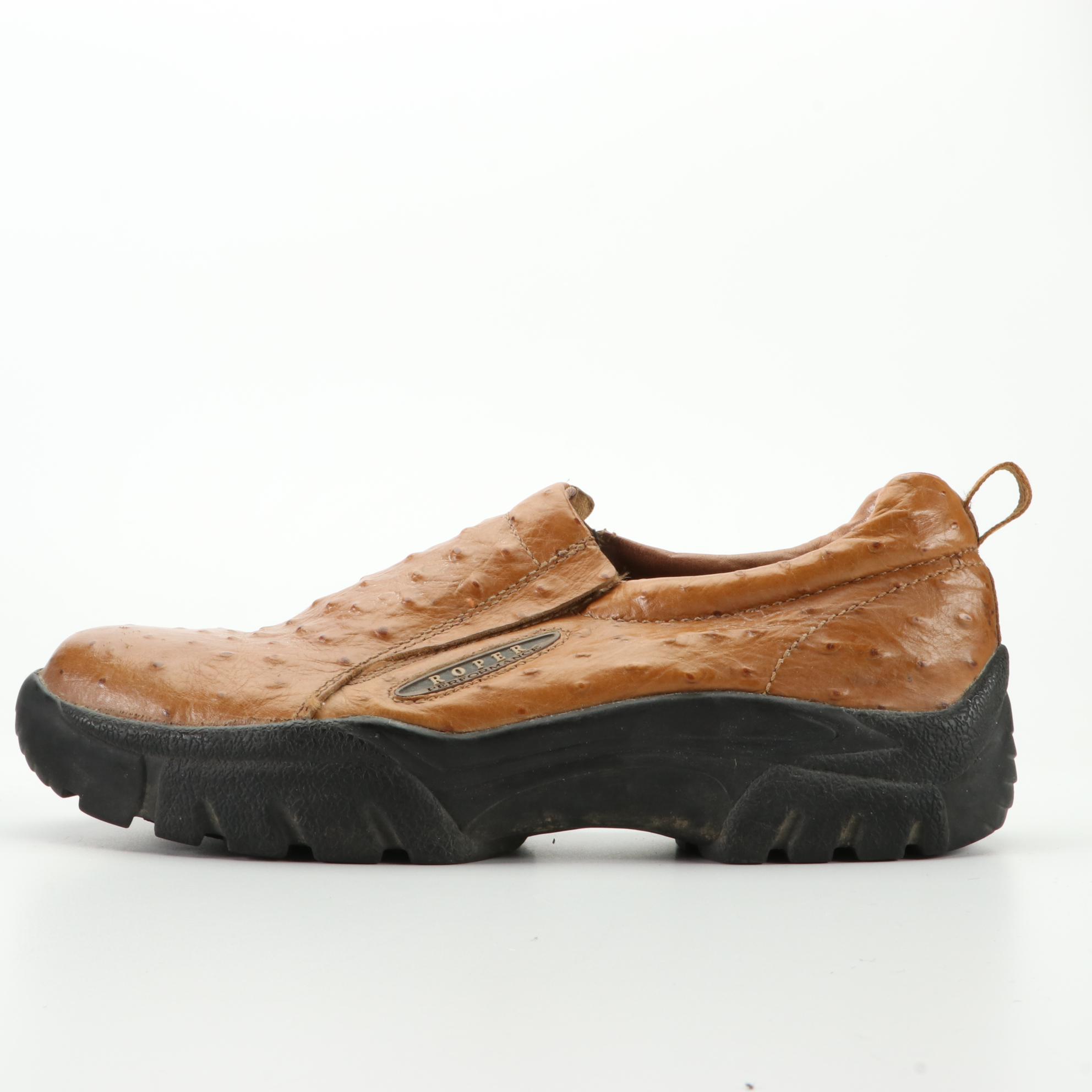 Men's Roper Leather and Ostrich Lace-Up and Slip-On Casual Shoes