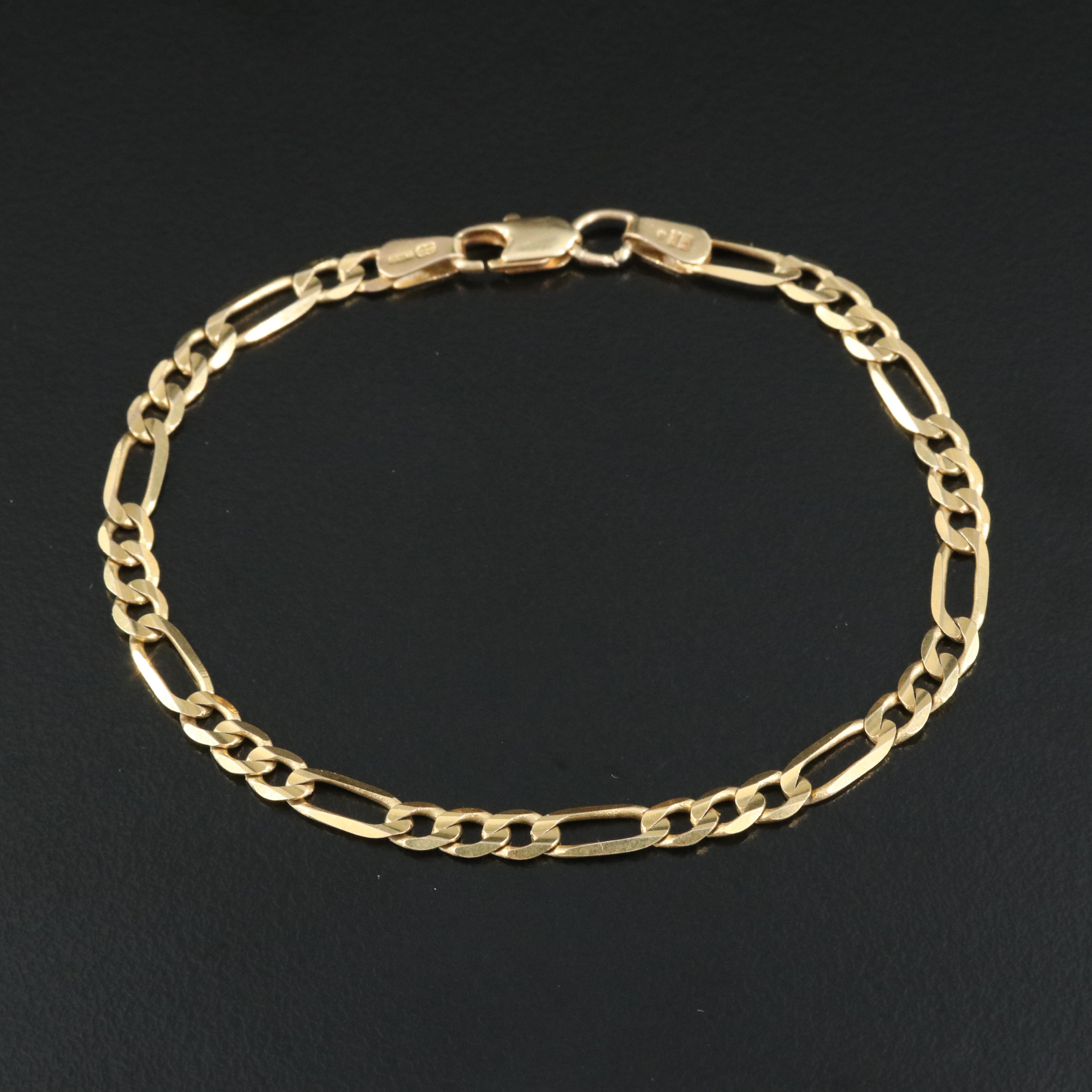 Italian UnoAErre 14K Figaro Bracelet