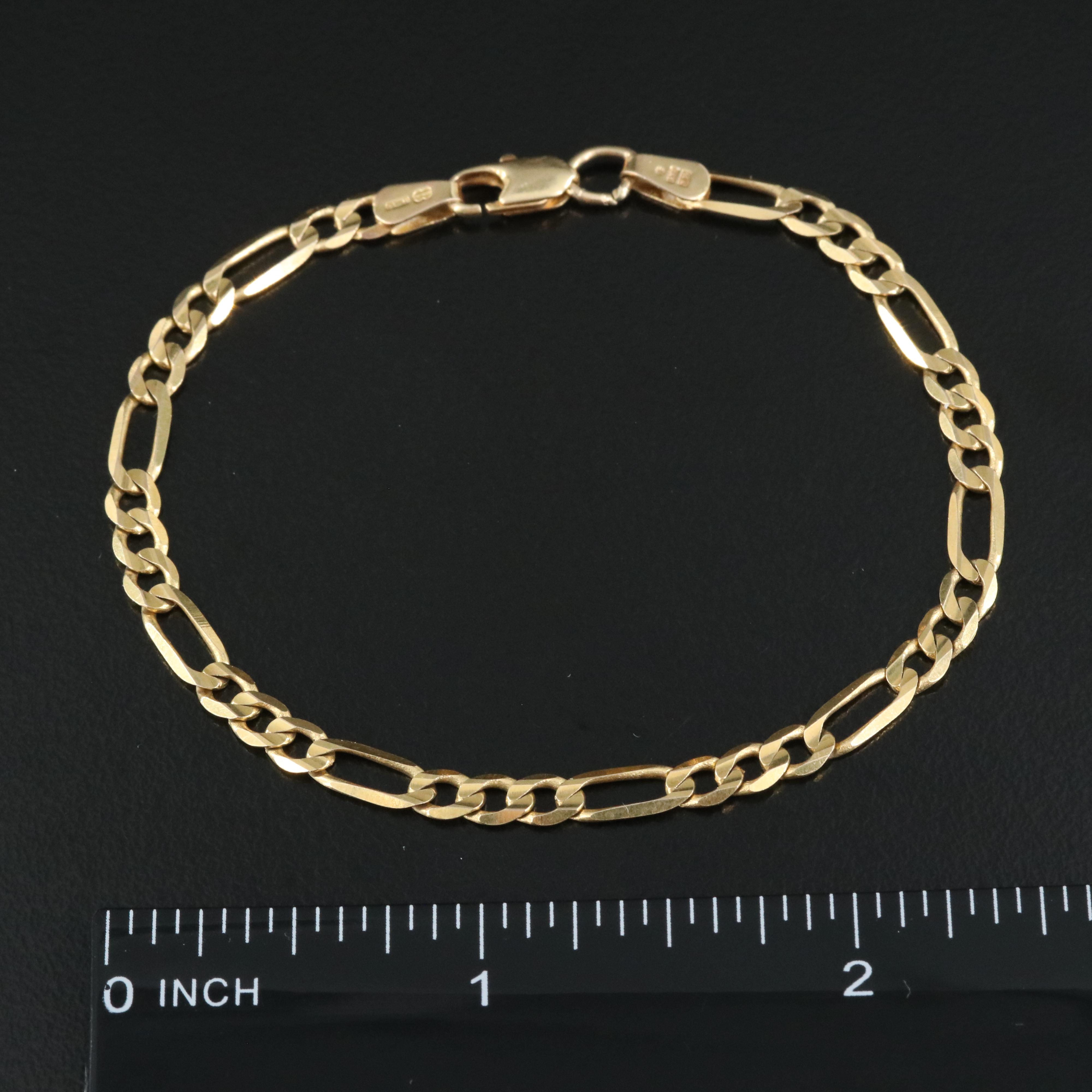 Italian UnoAErre 14K Figaro Bracelet