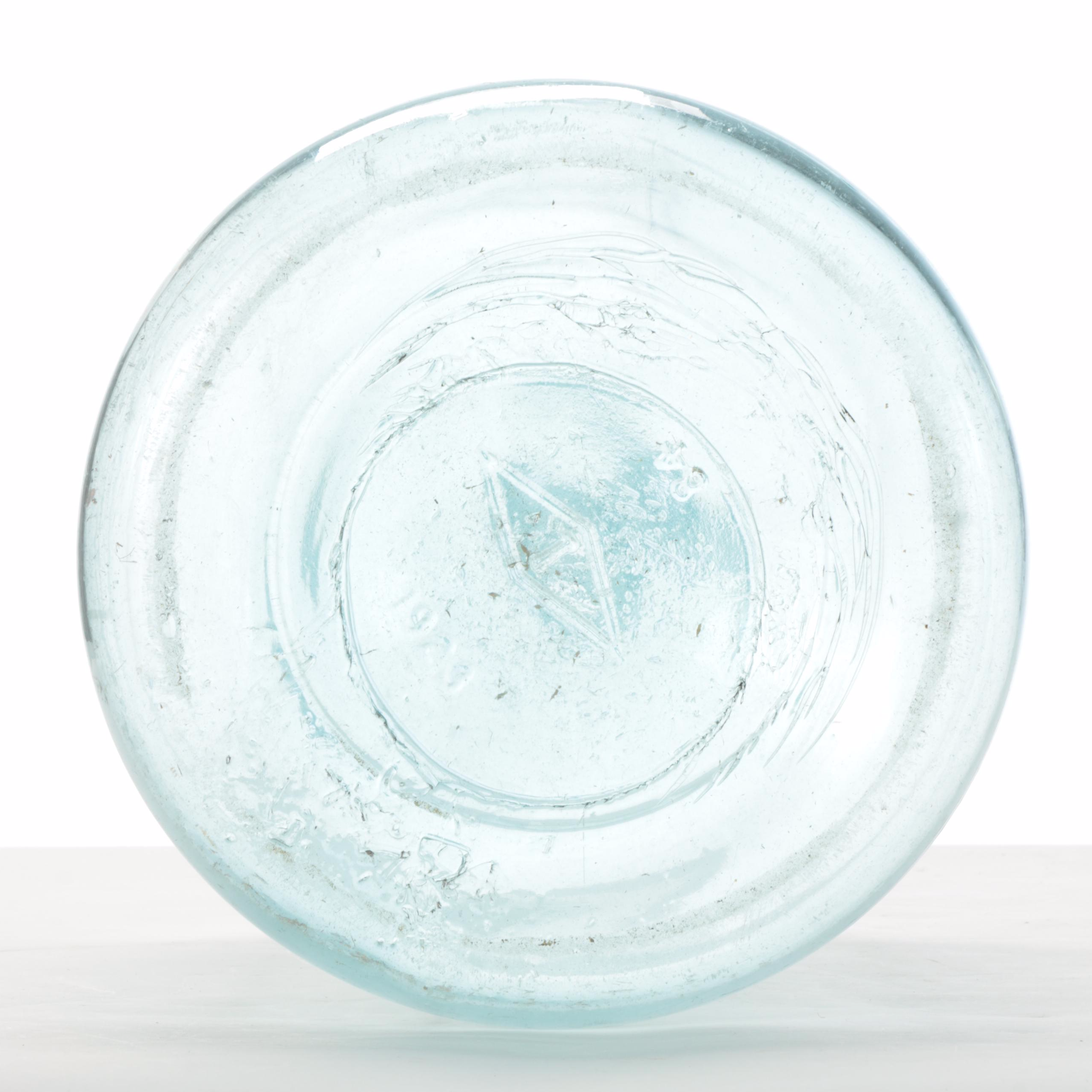 Owens-Illnois Glass Water Jug with Ball Canning Jars and Wire Crates