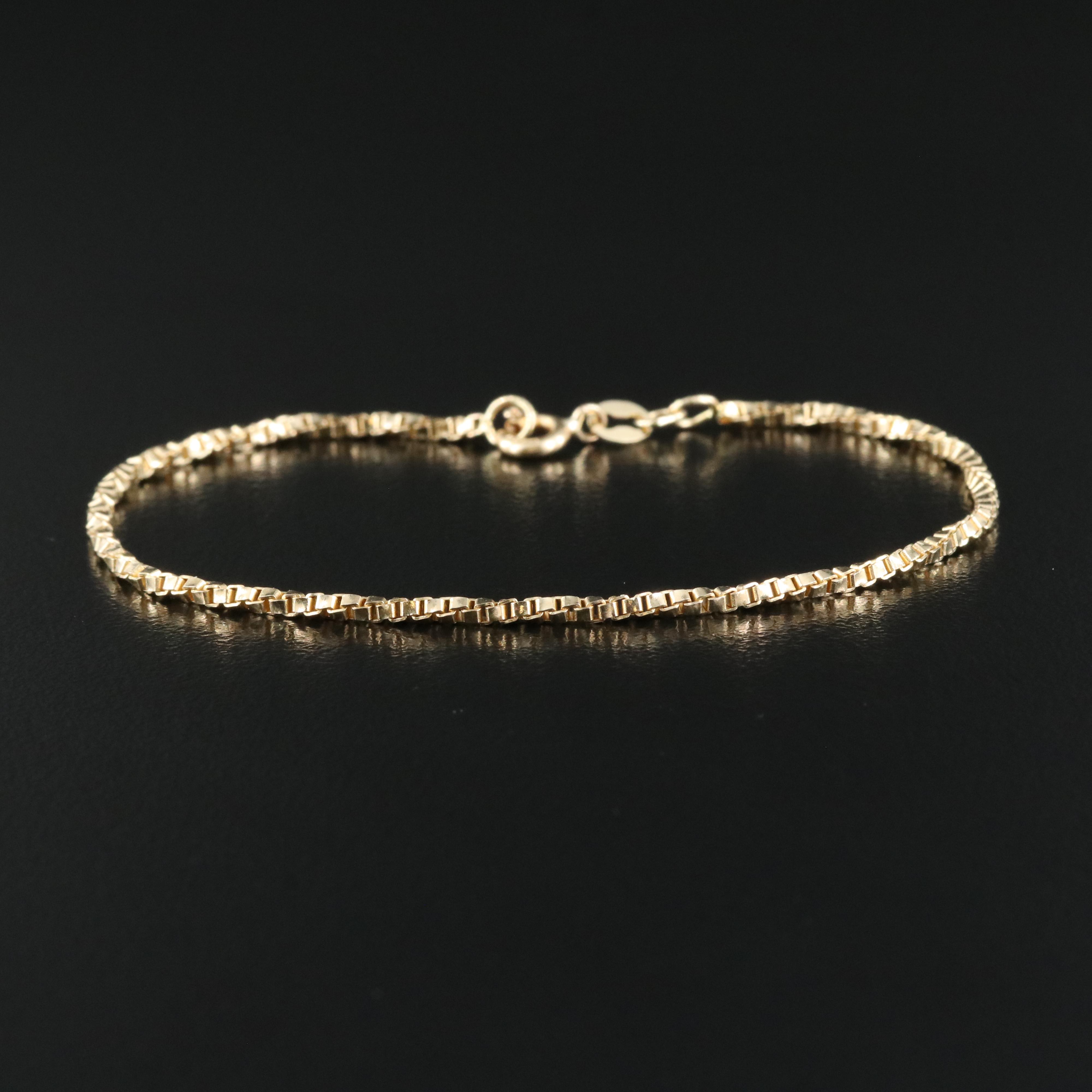 14K Box Bracelet