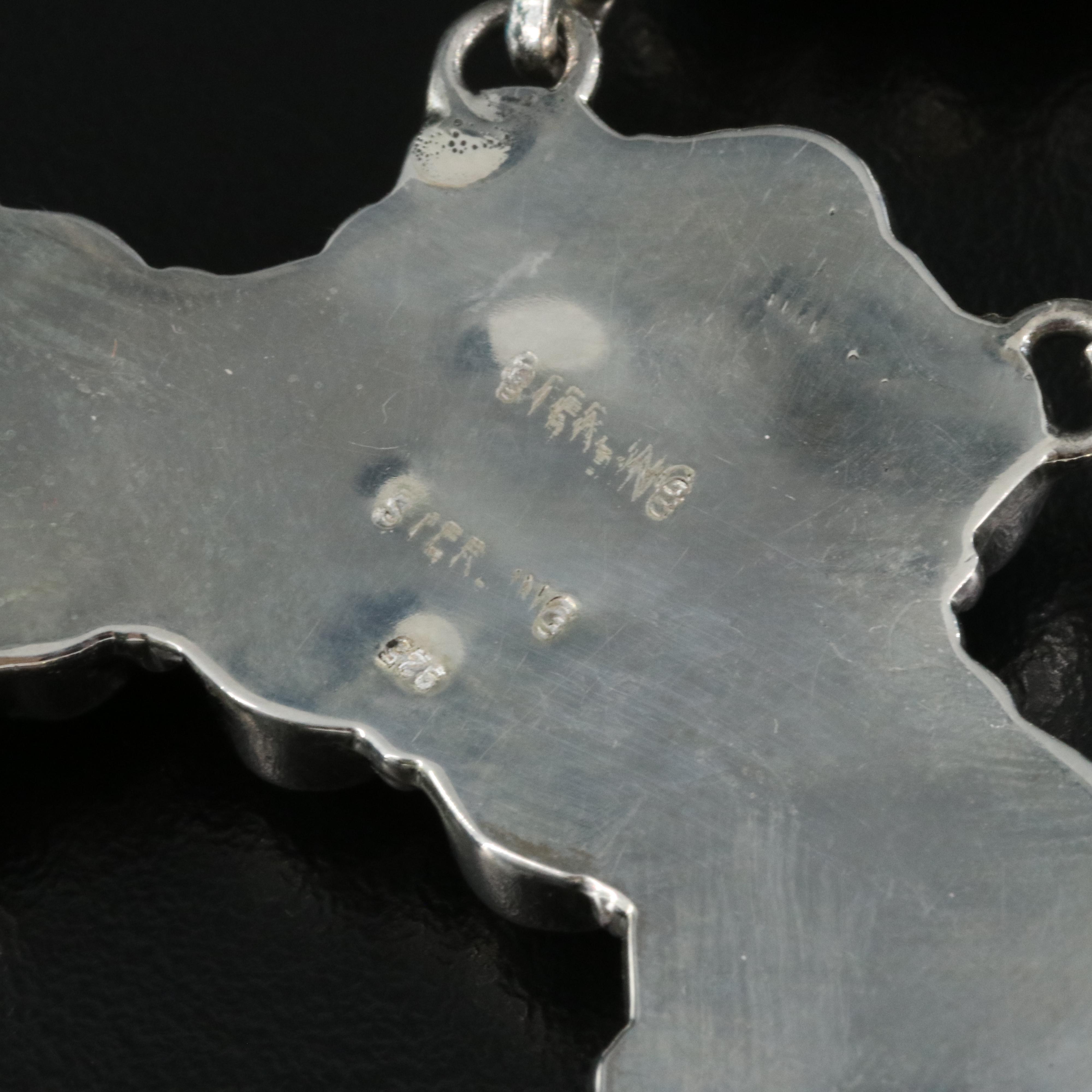 Western Style Sterling Turquoise Squash Blossom Necklace