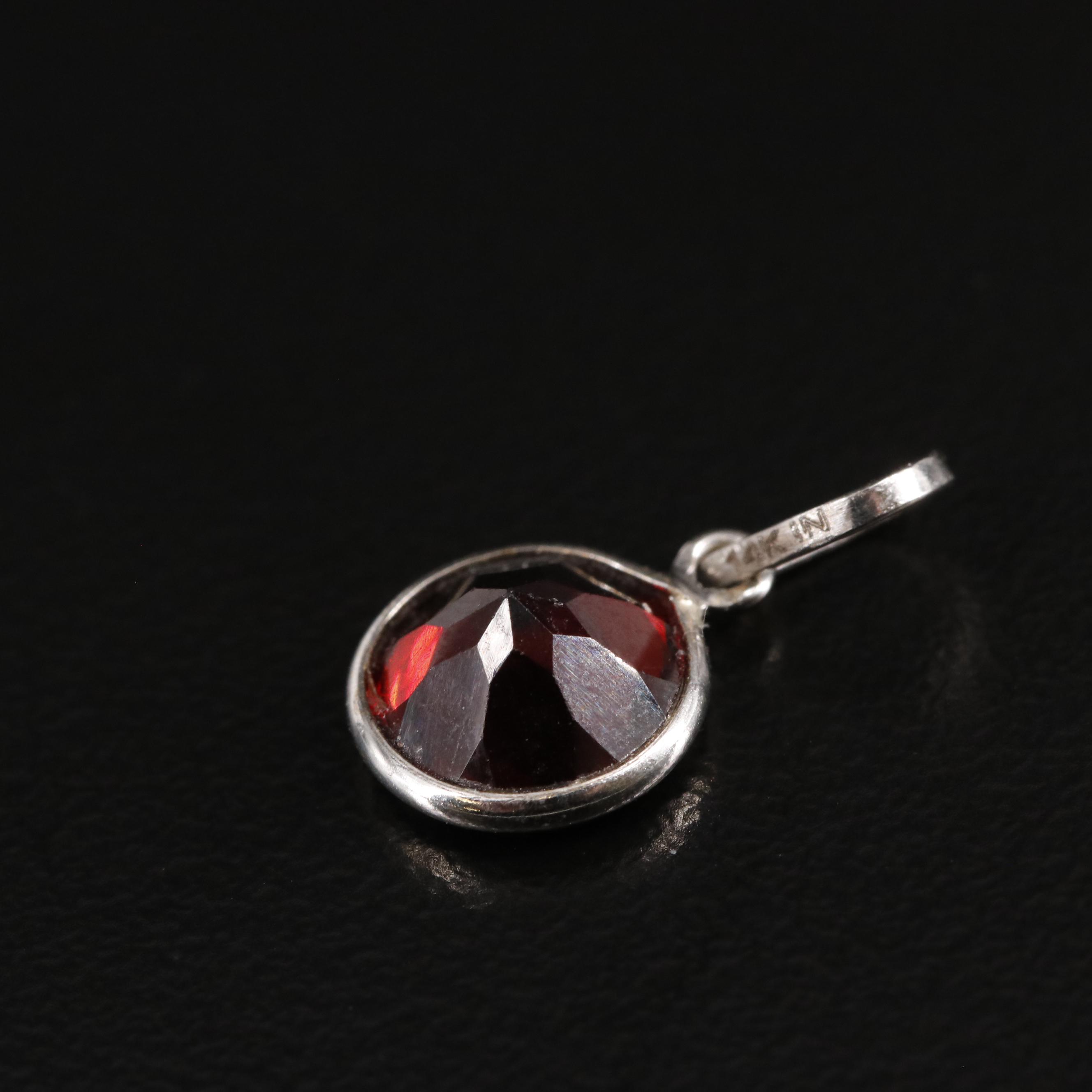 14K Garnet Pendant