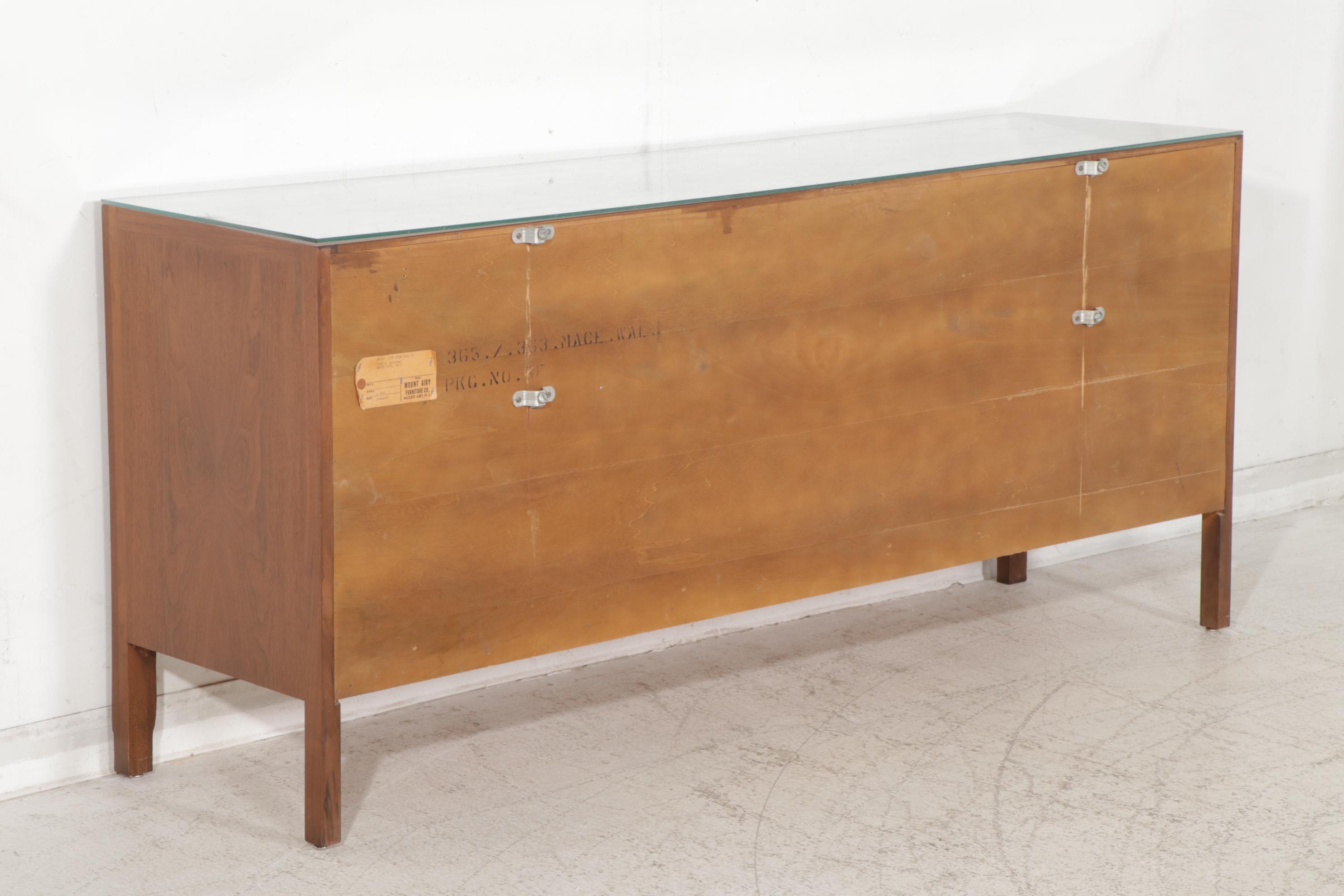 Mid Century Modern Mount Airy Janus Collection Walnut Dresser and Mirror