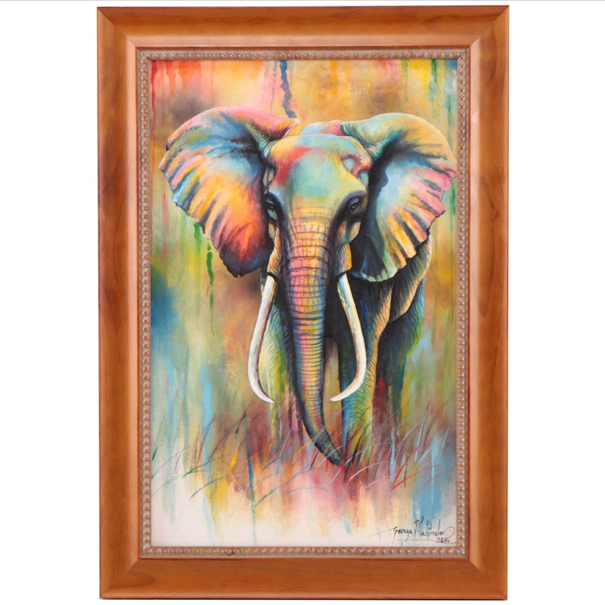 Acrylic Painting of Elephant, 2016