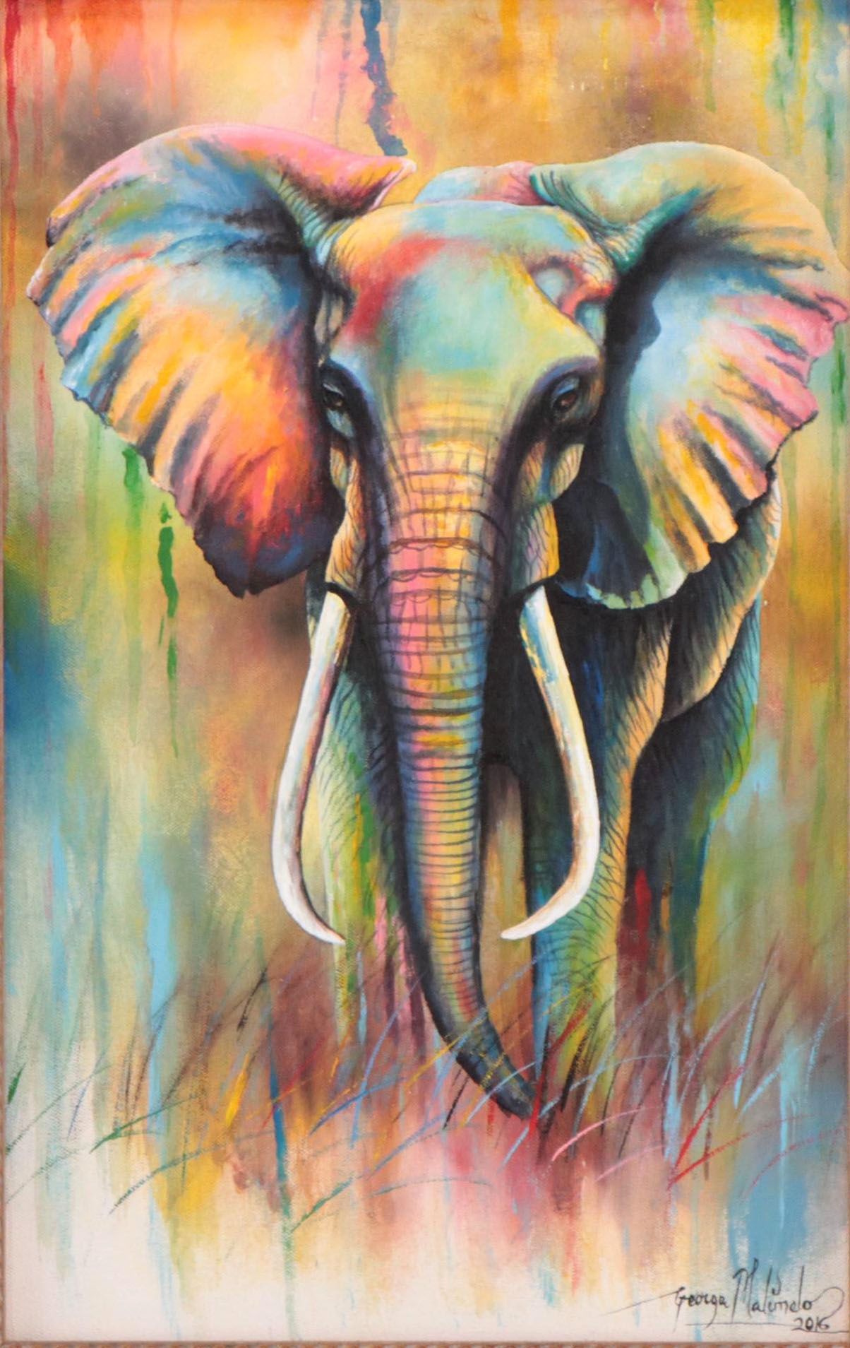 Acrylic Painting of Elephant, 2016