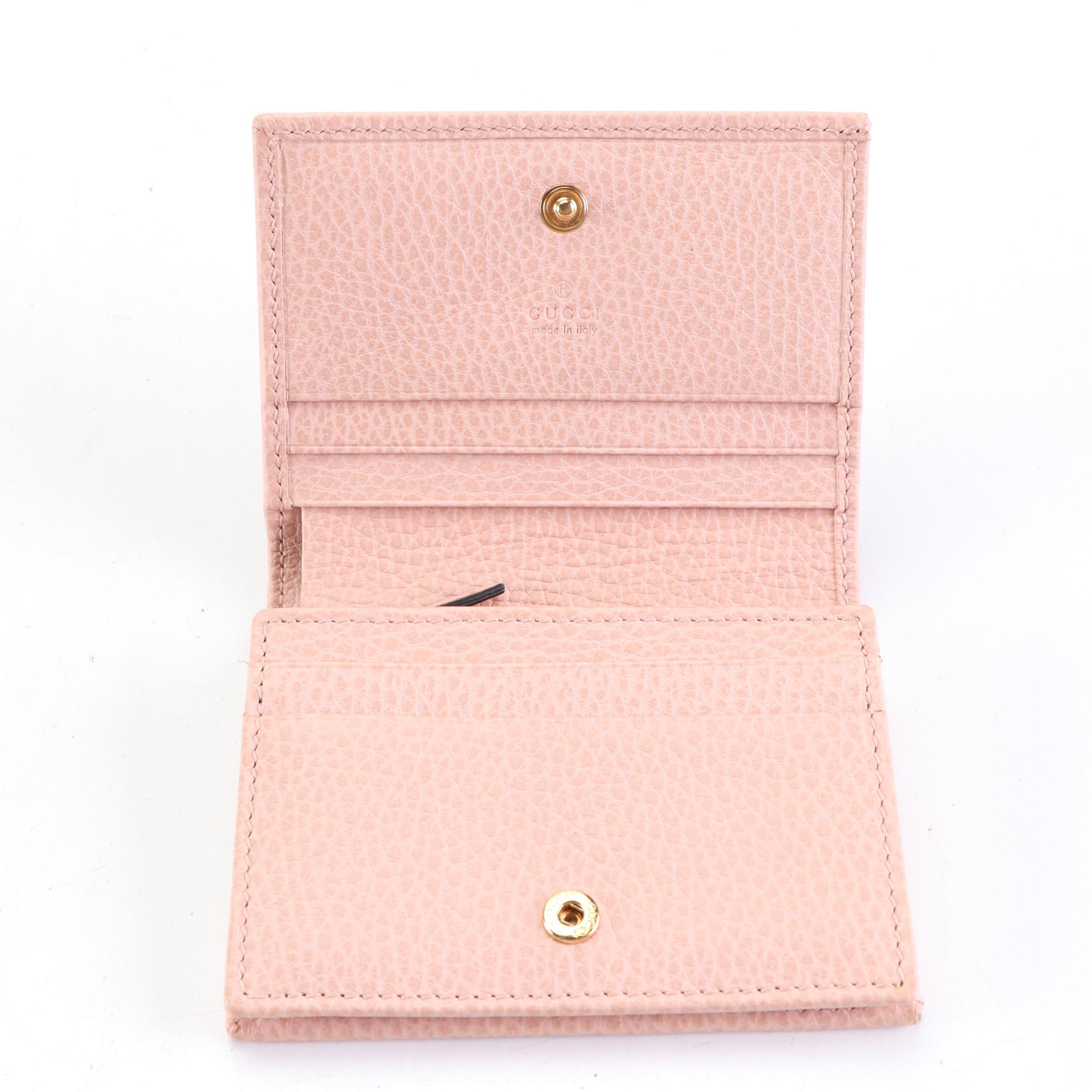 Gucci GG Marmont Leather Flap Card Case/Coin Purse with Box