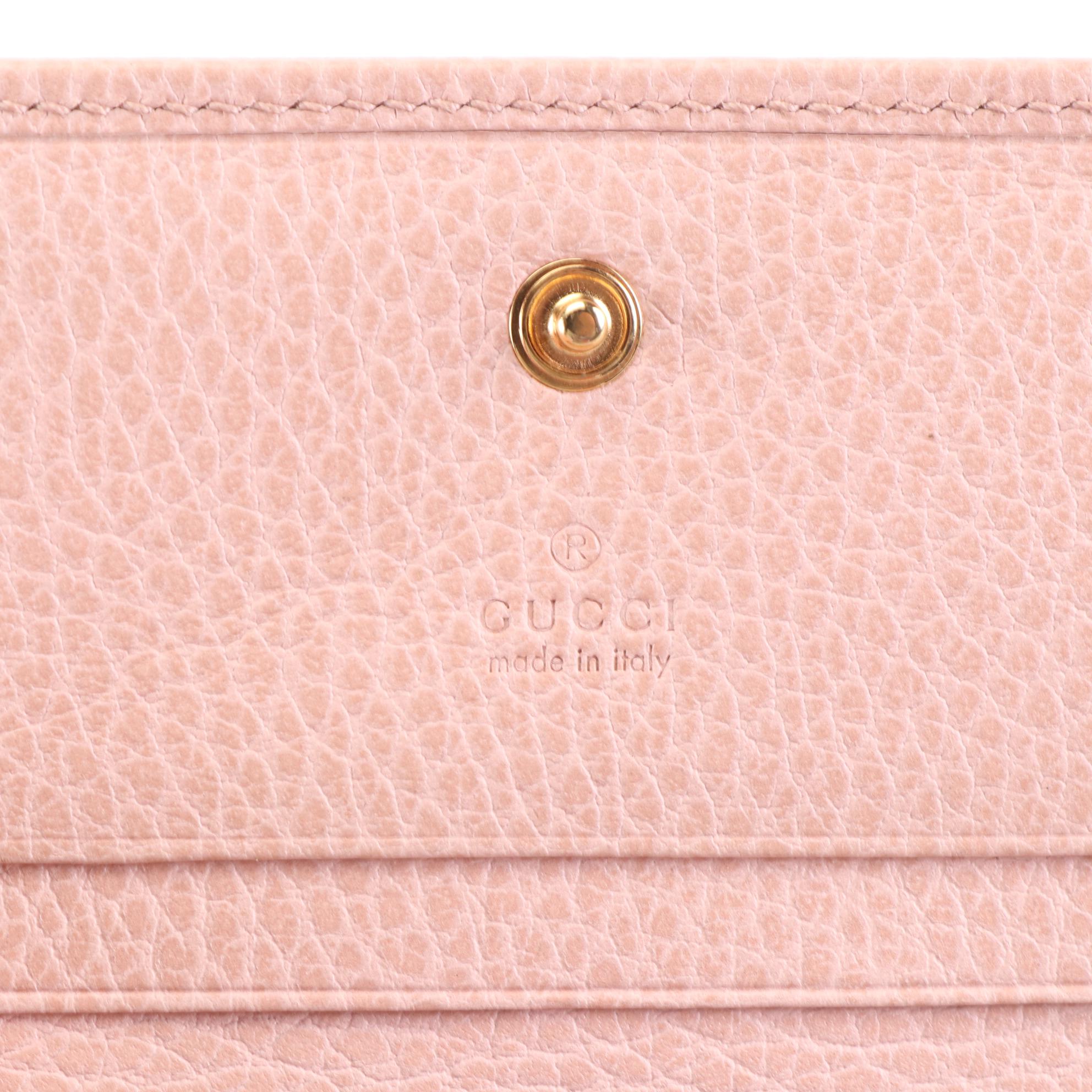 Gucci GG Marmont Leather Flap Card Case/Coin Purse with Box