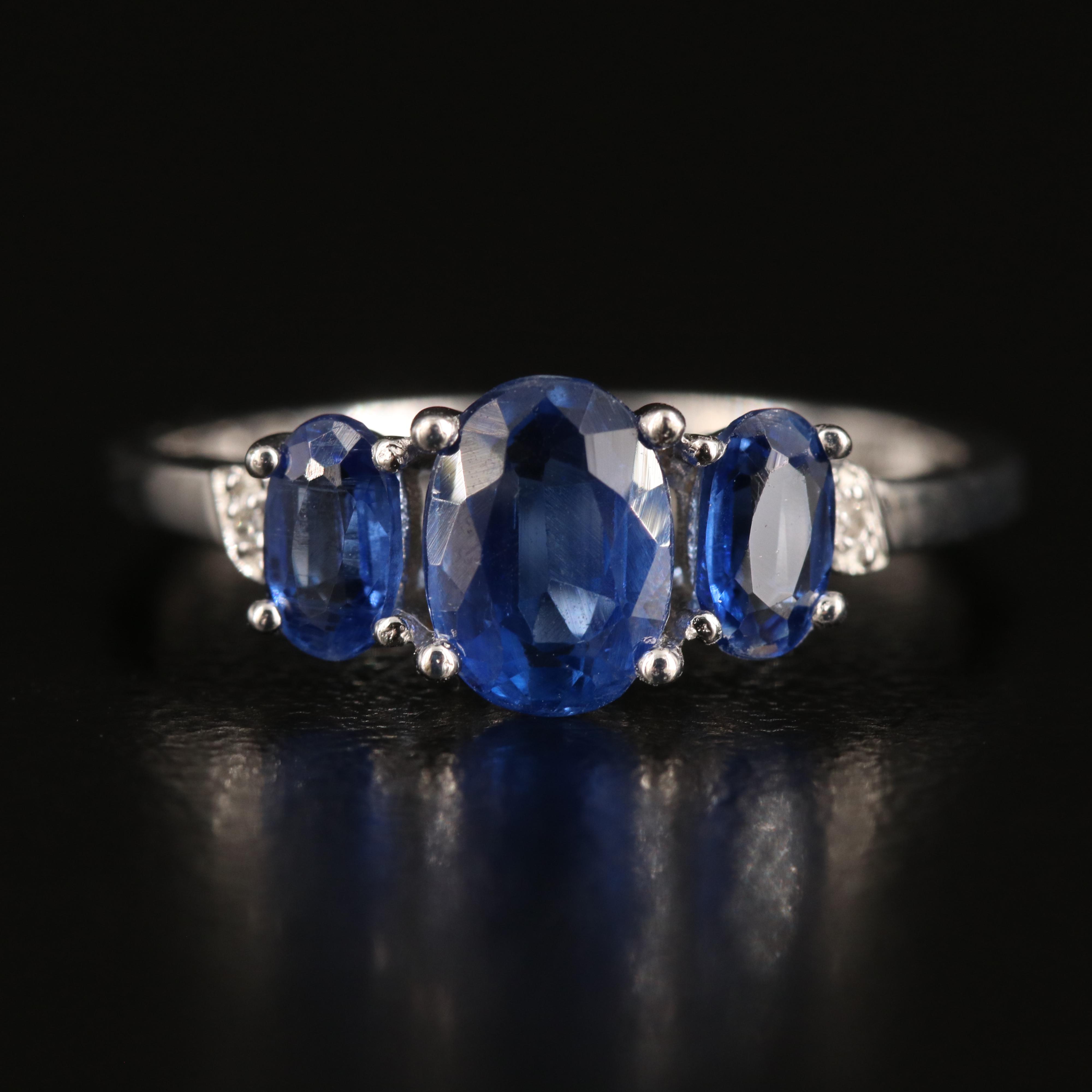 10K Sapphire and Diamond Ring