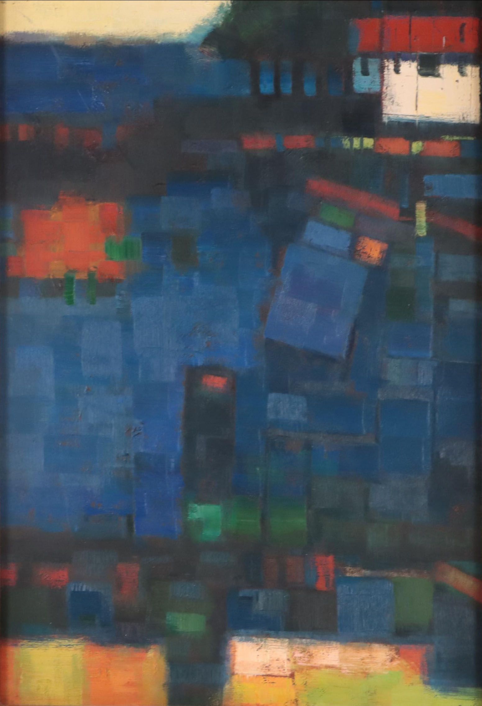 Abstract Geometric Oil Painting, Circa 2000