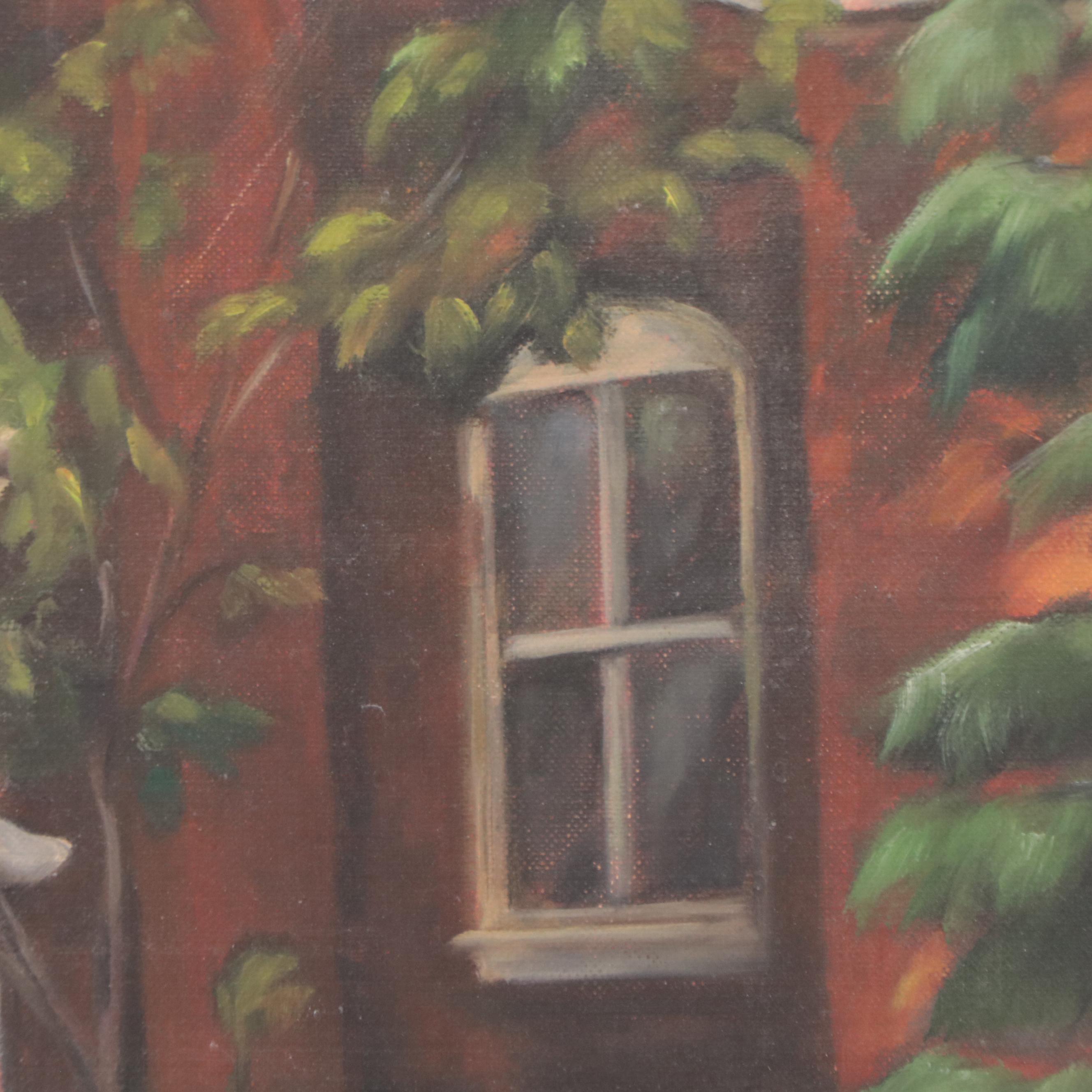 Marcia Cone Oil Painting of Rooftops