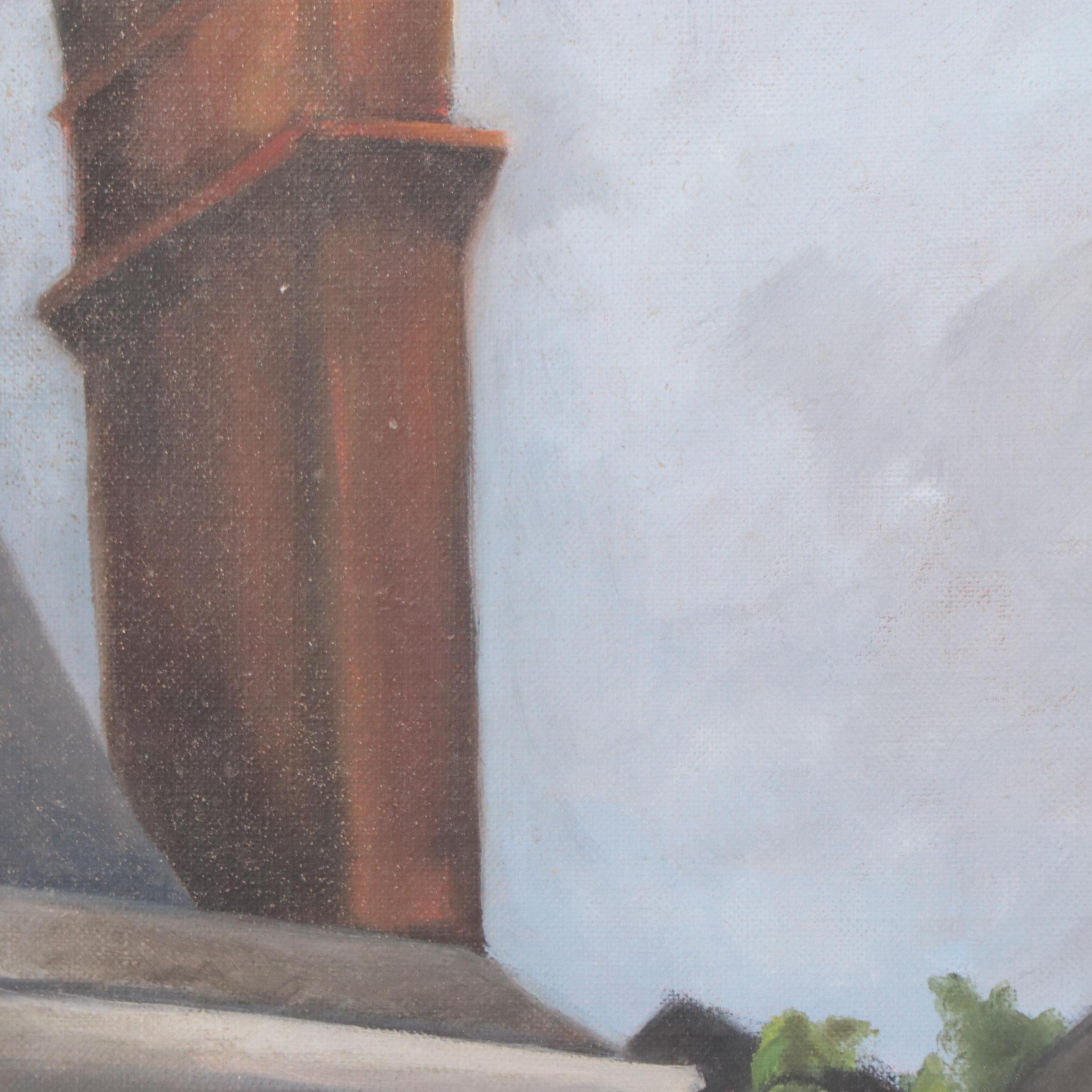Marcia Cone Oil Painting of Rooftops