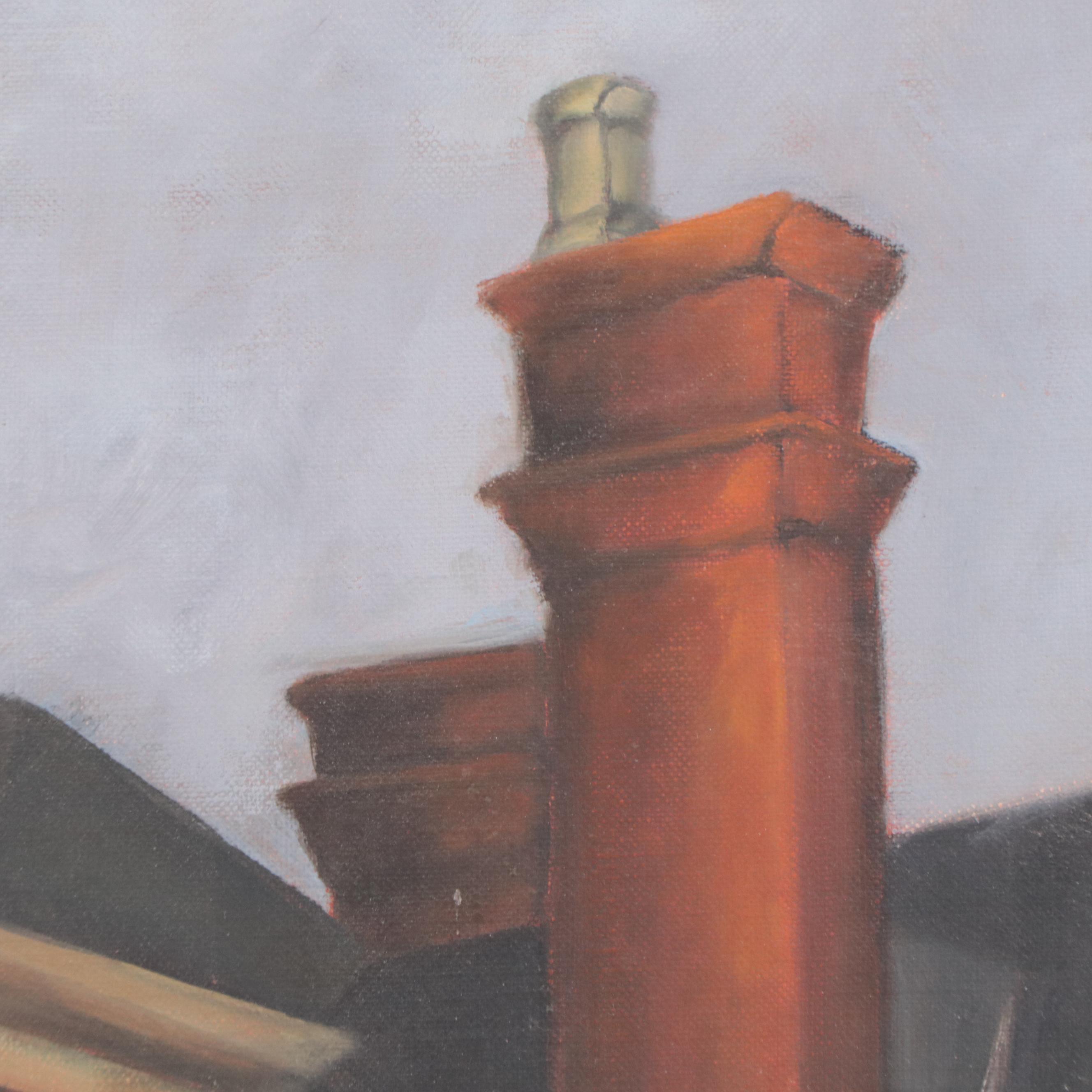 Marcia Cone Oil Painting of Rooftops