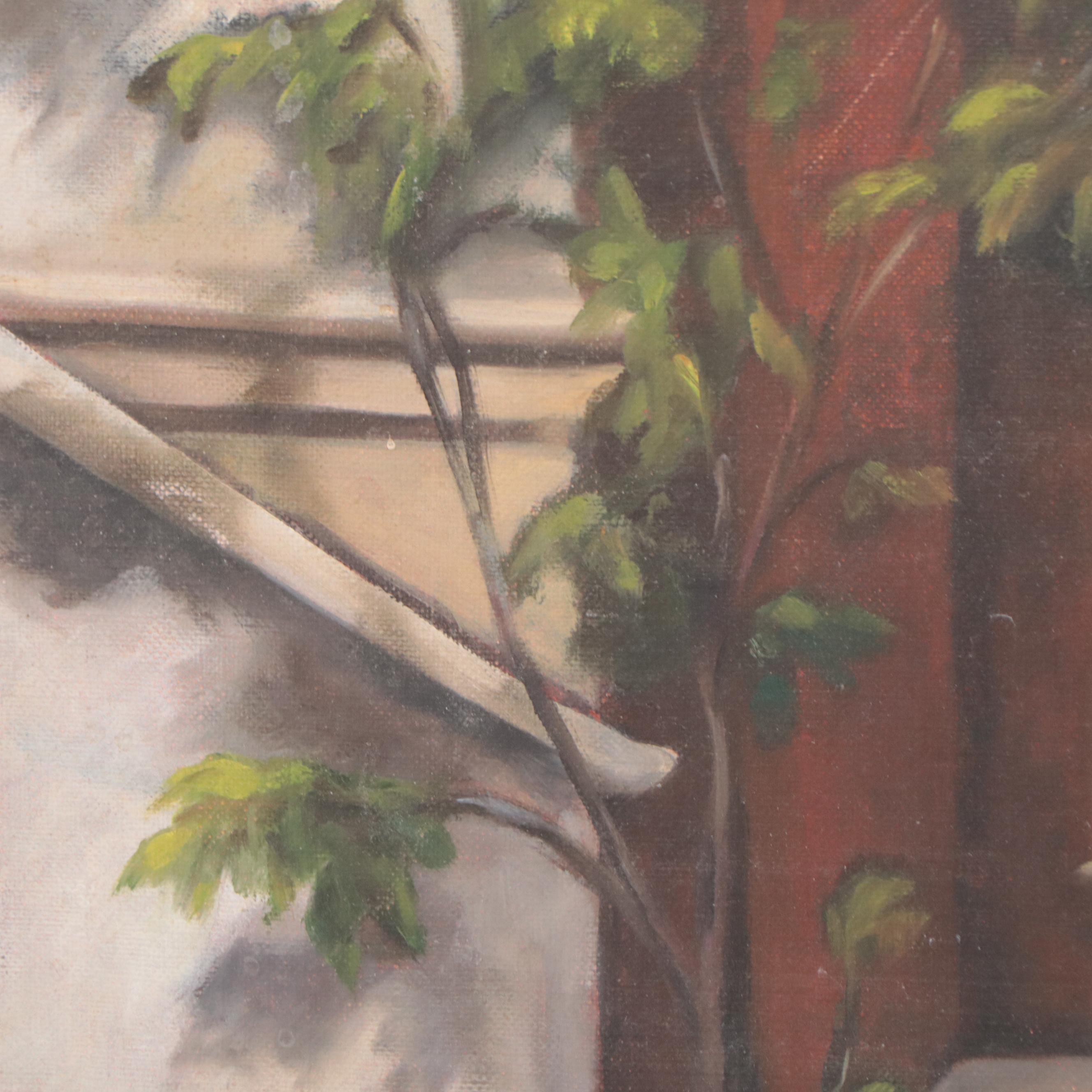 Marcia Cone Oil Painting of Rooftops