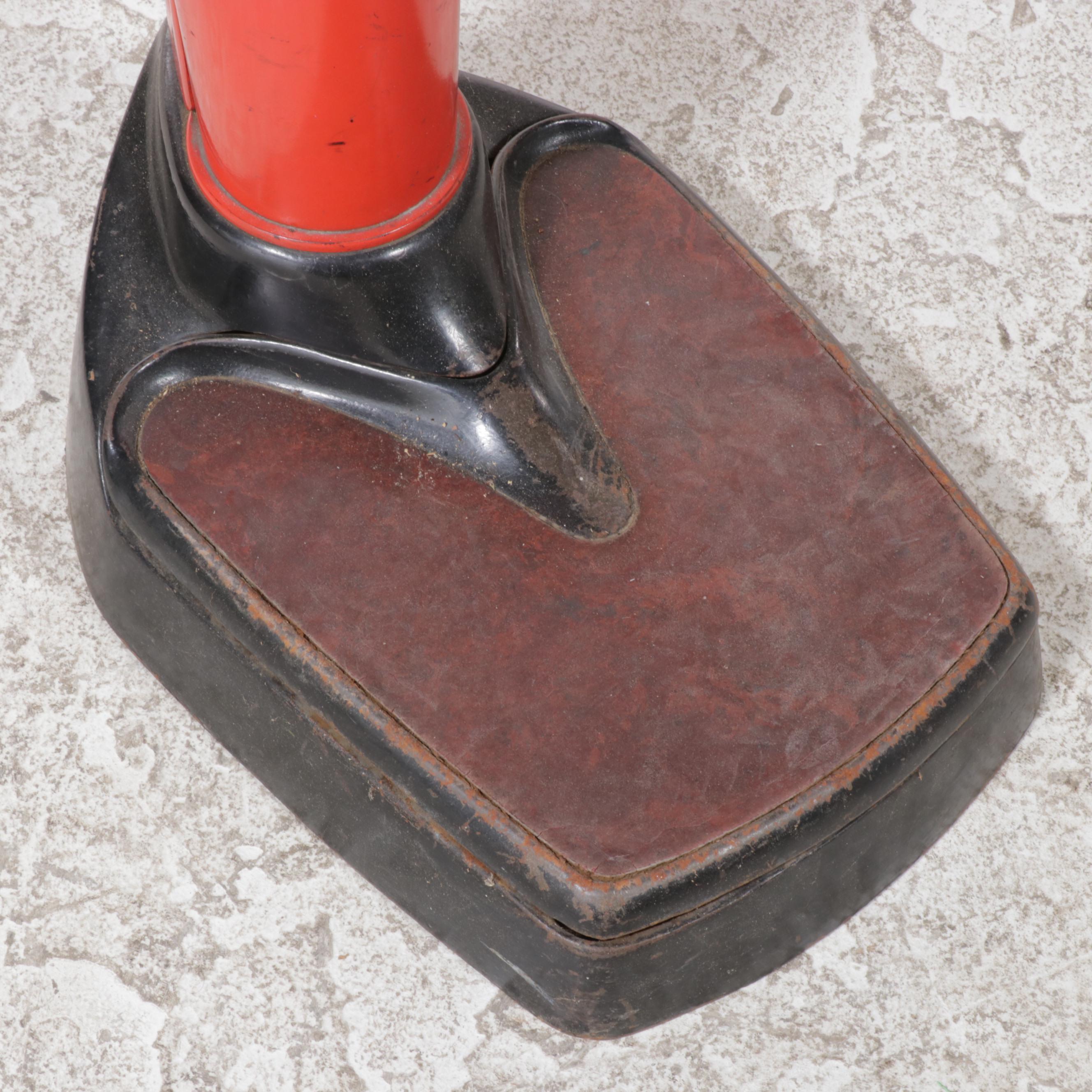 Menkhaus Nickel-Plated and Painted Metal Coin-Operated Stand-On Scale