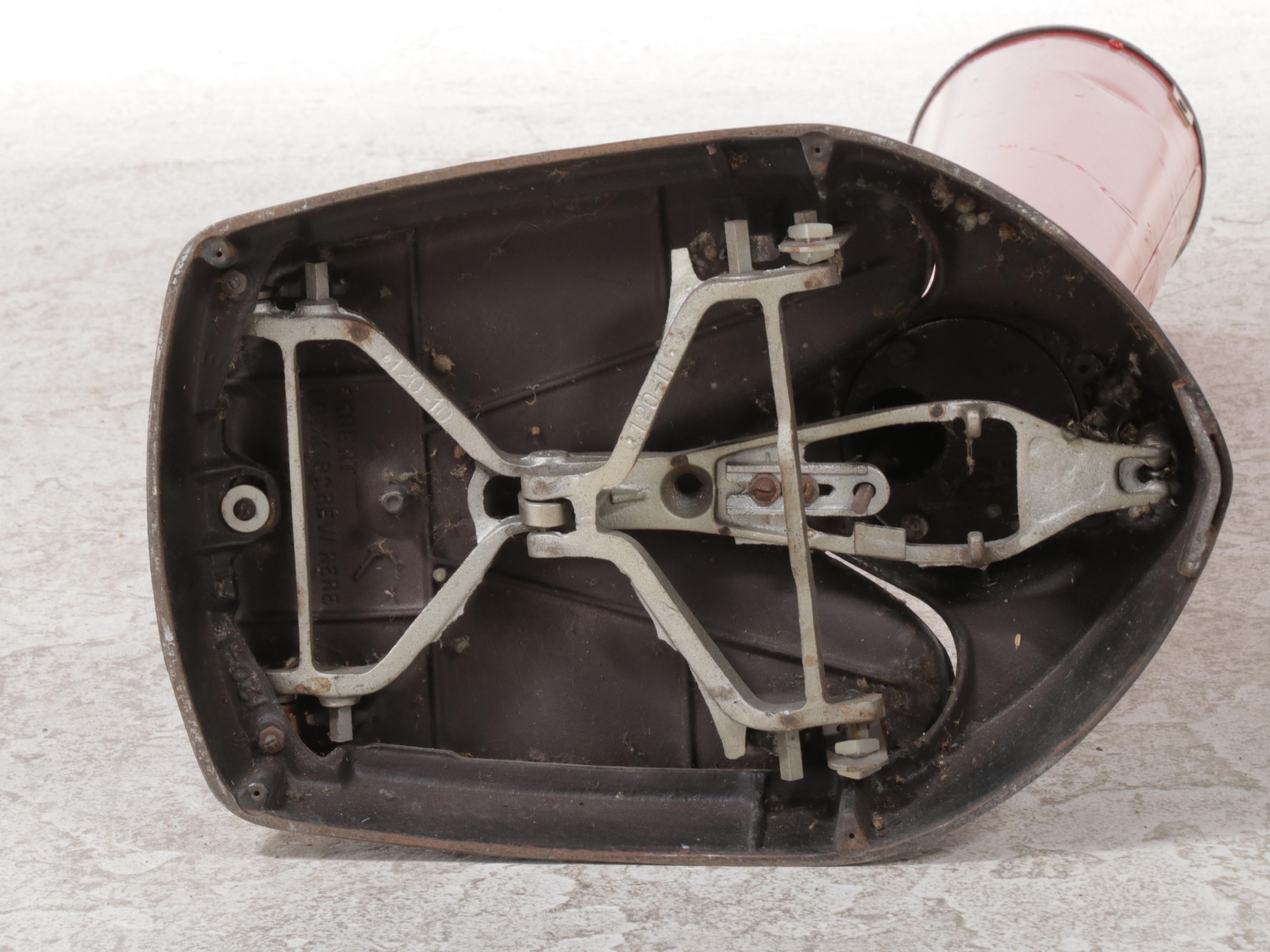 Menkhaus Nickel-Plated and Painted Metal Coin-Operated Stand-On Scale