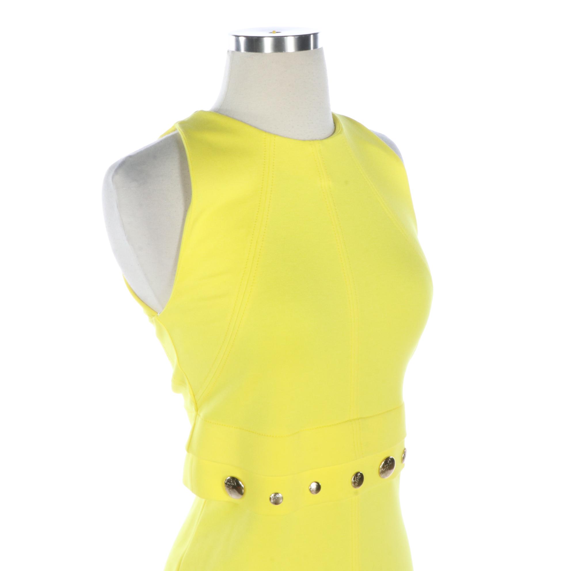 Versace Collection Sleeveless Dress in Lemon