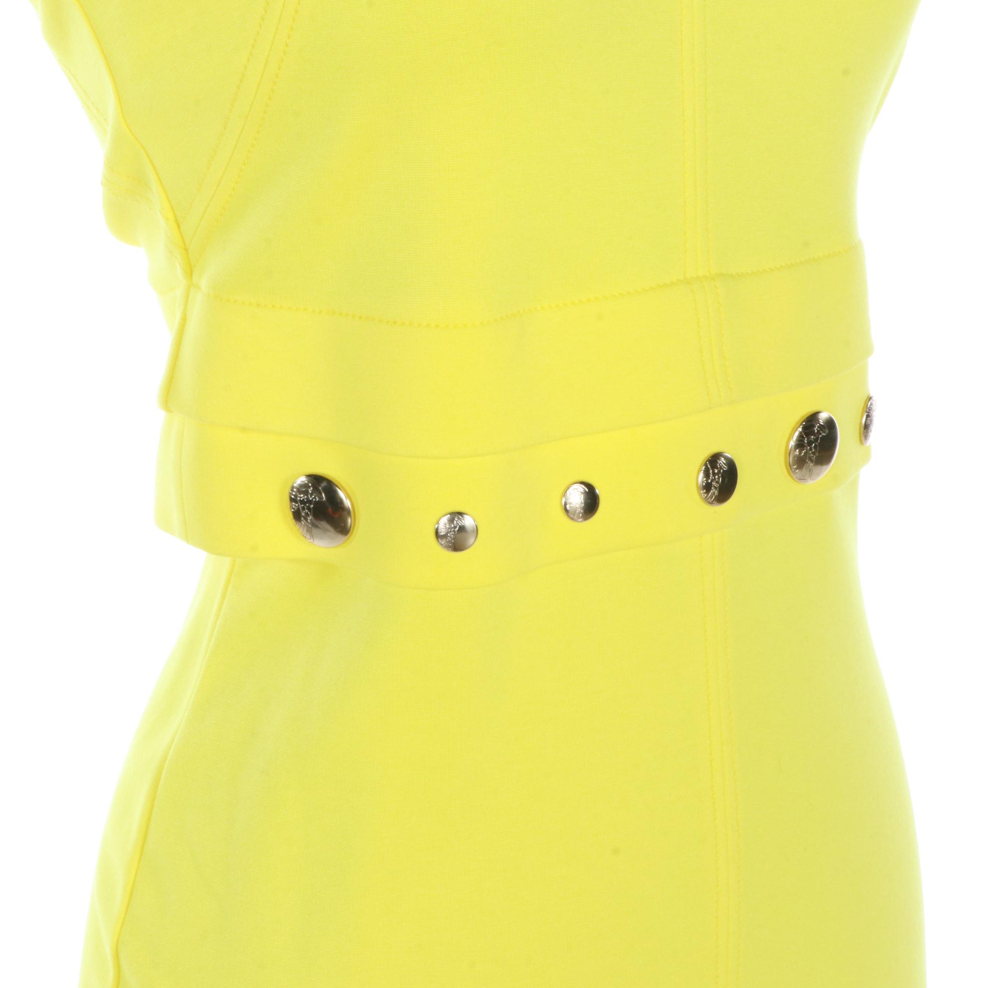 Versace Collection Sleeveless Dress in Lemon