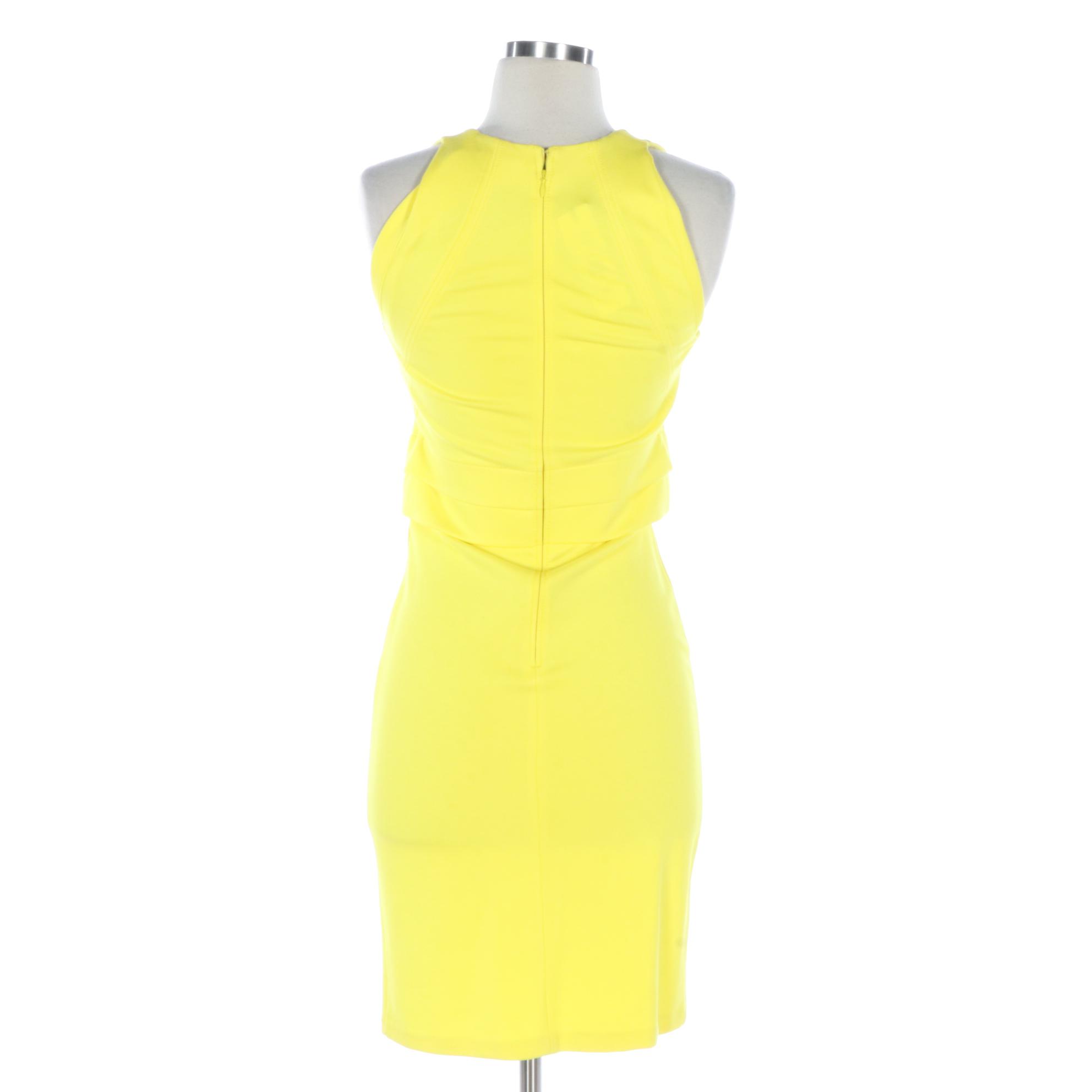Versace Collection Sleeveless Dress in Lemon