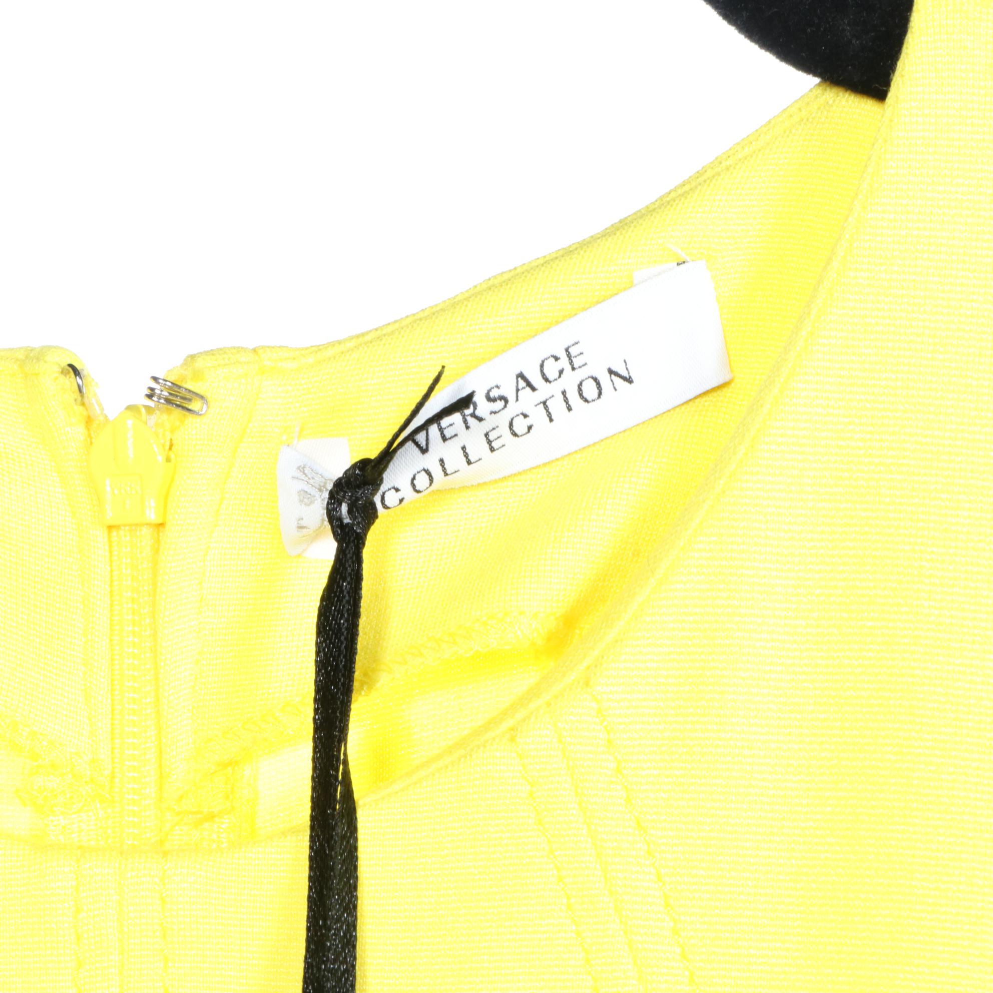 Versace Collection Sleeveless Dress in Lemon