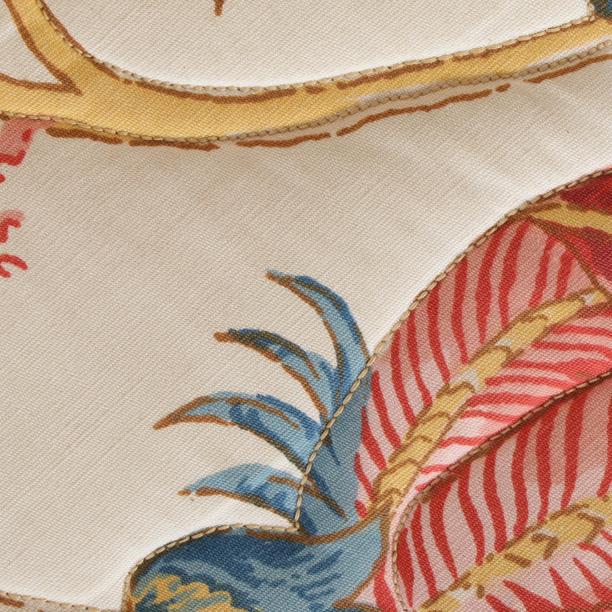 Lee Industries Chippendale Style Wingback Chair in Quilted Print Upholstery