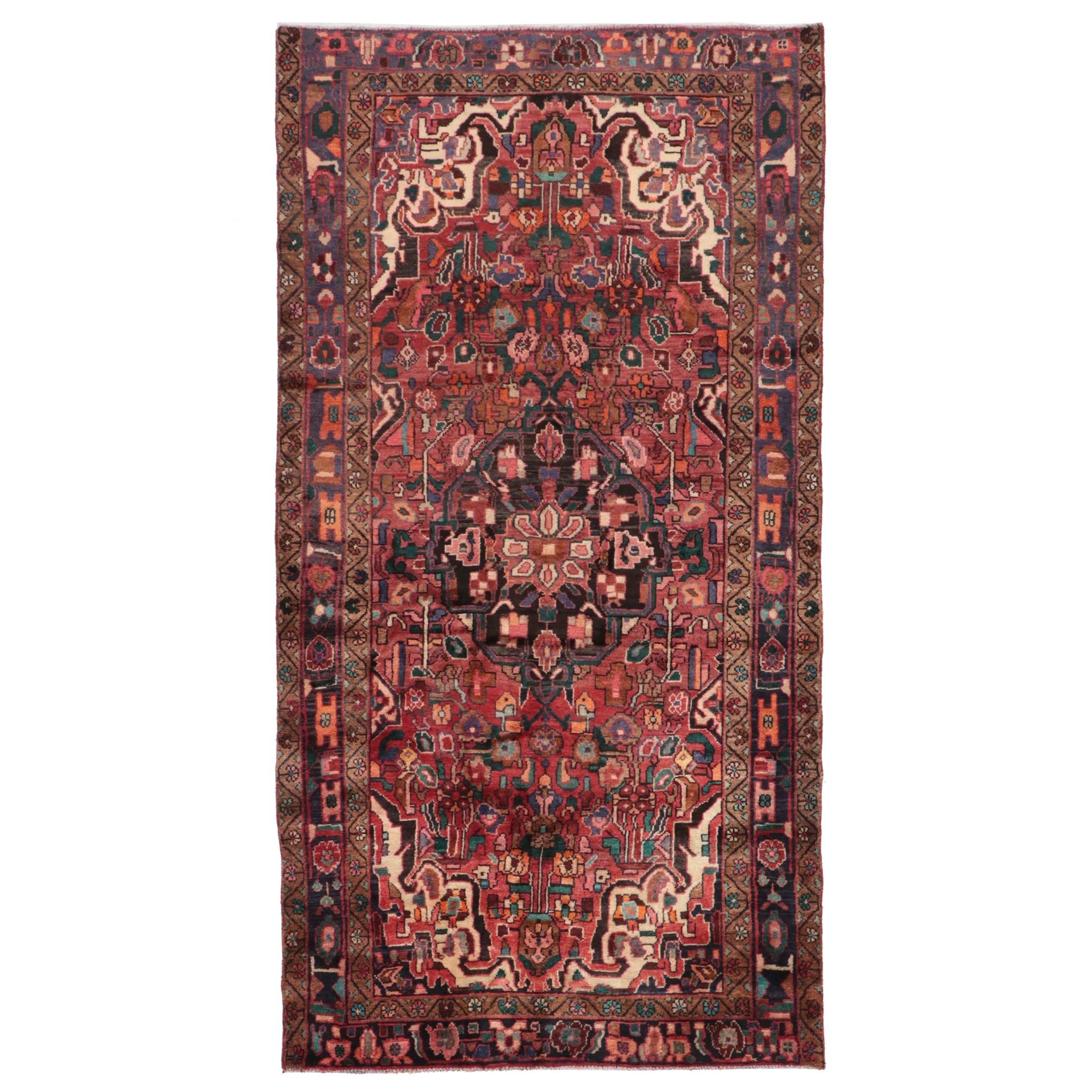 4'3 x 8'2 Hand-Knotted Persian Hamadan Area Rug