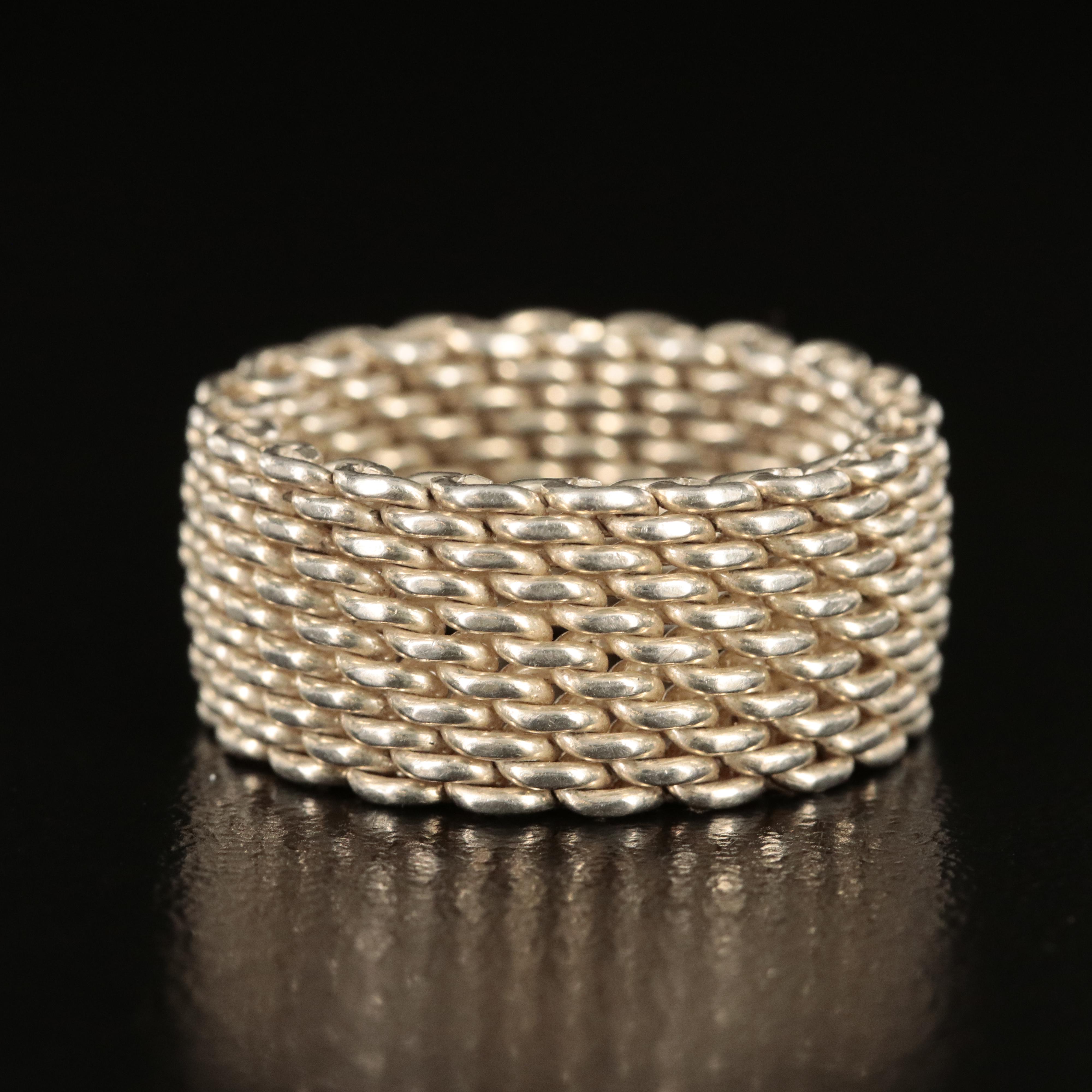Tiffany & Co. "Somerset" Sterling Mesh Ring