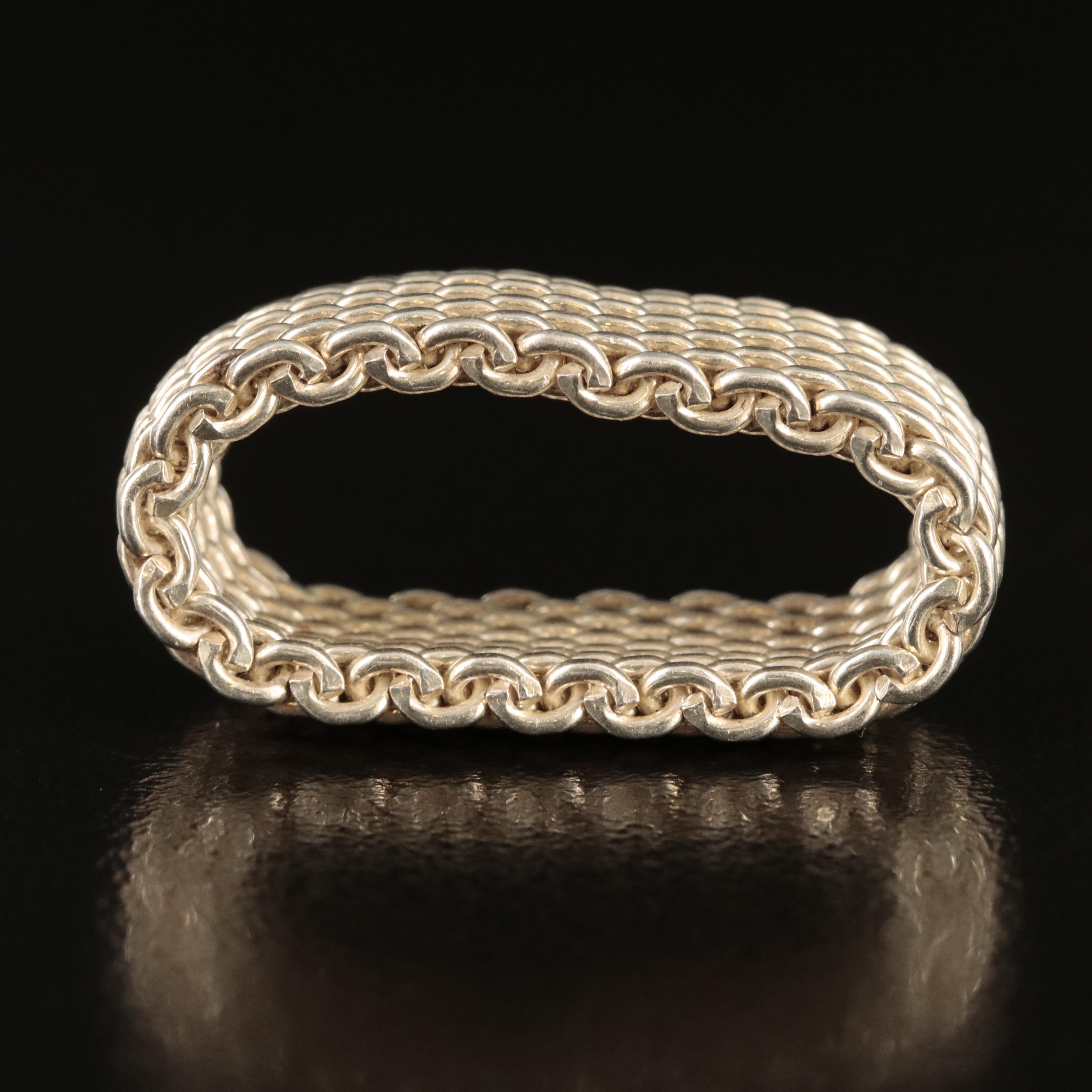 Tiffany & Co. "Somerset" Sterling Mesh Ring