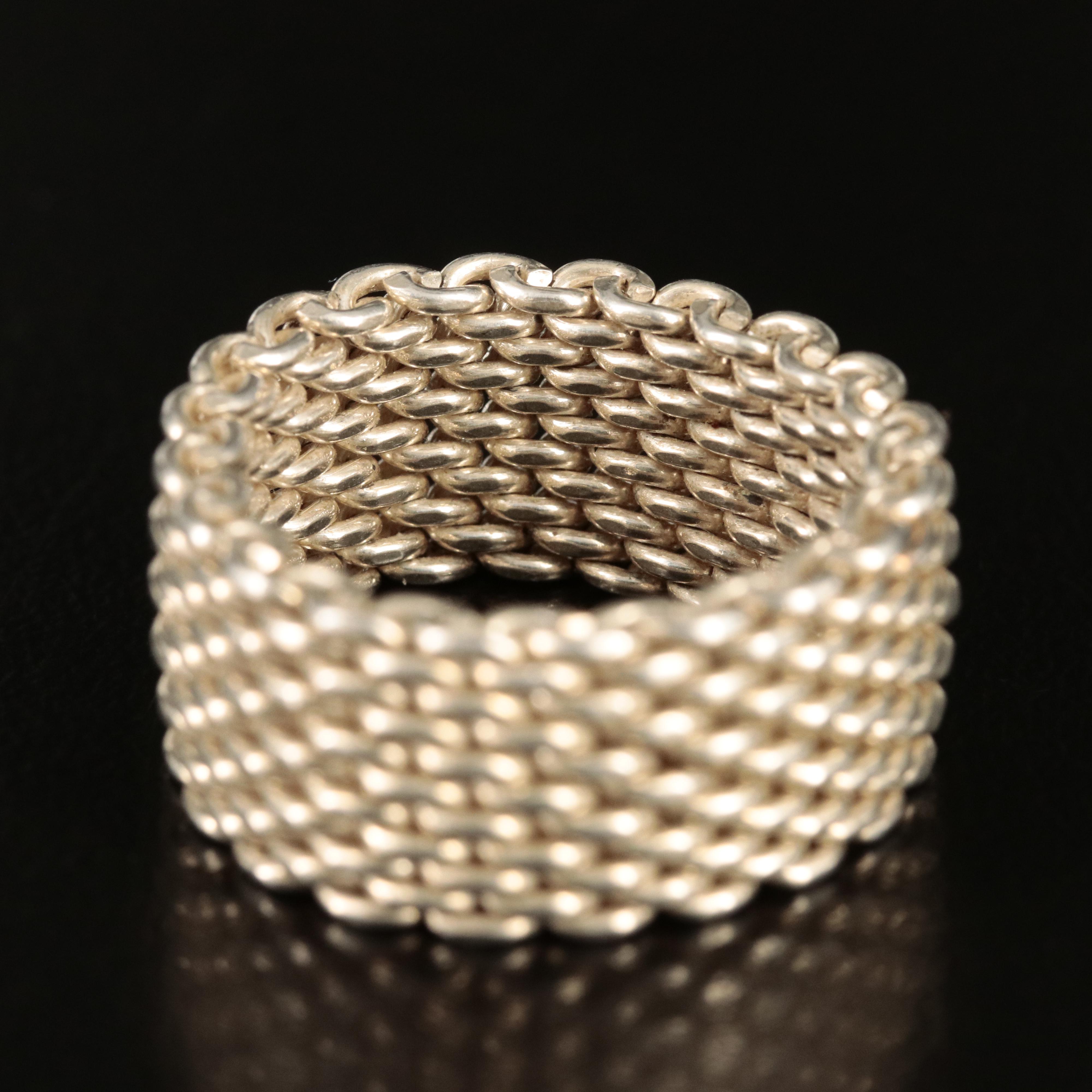 Tiffany & Co. "Somerset" Sterling Mesh Ring