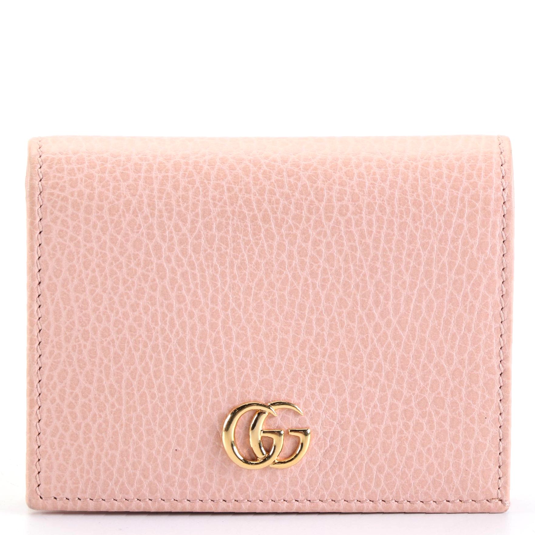 Gucci GG Marmont Leather Flap Card Case/Coin Purse with Box