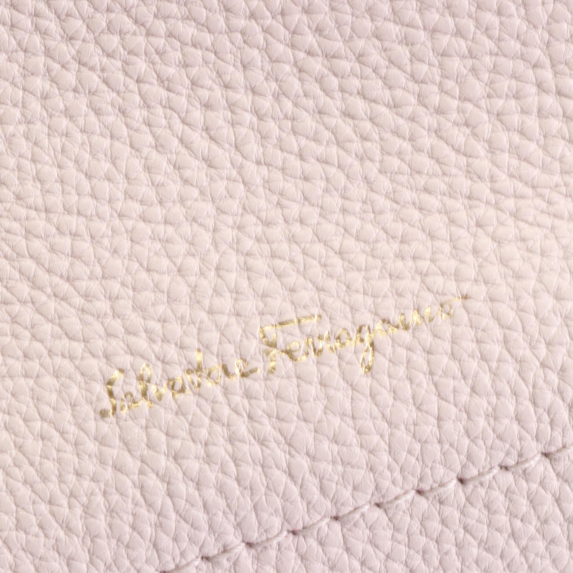 Salvatore Ferragamo Small Amy Two-Way Tote in Bicolor Pebble Grain Leather