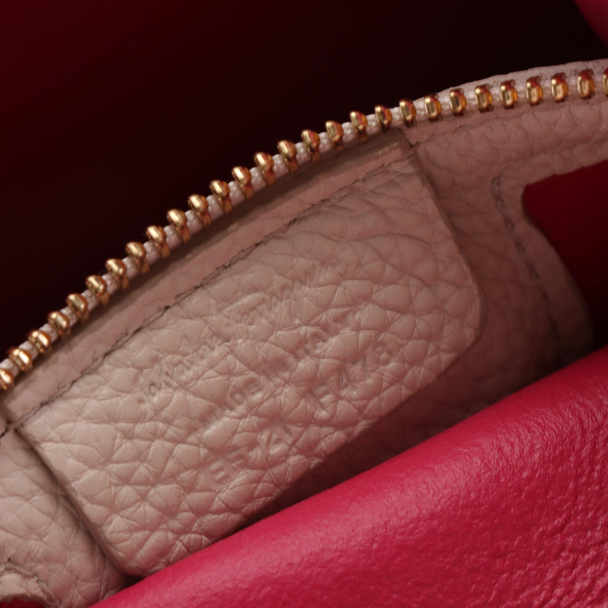 Salvatore Ferragamo Small Amy Two-Way Tote in Bicolor Pebble Grain Leather