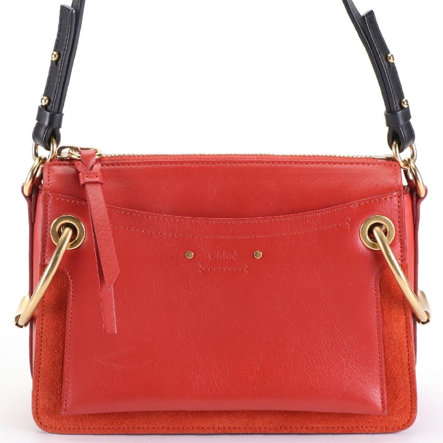 Chloe Roy Leather and Suede Shoulder Bag