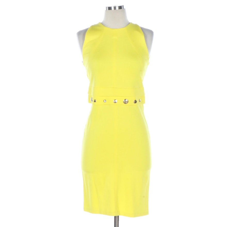 Versace Collection Sleeveless Dress in Lemon