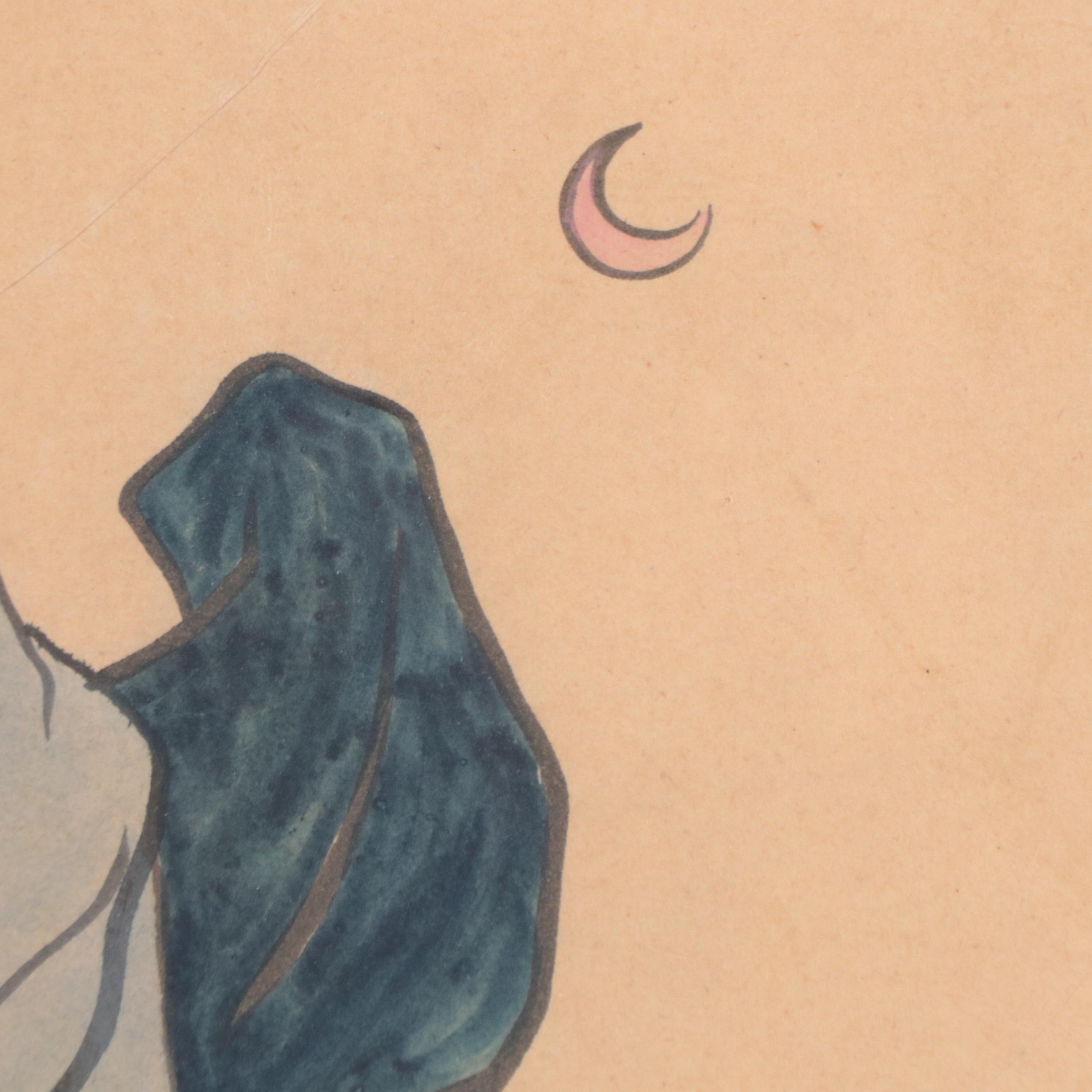 Southwestern Figural Mixed Media Painting