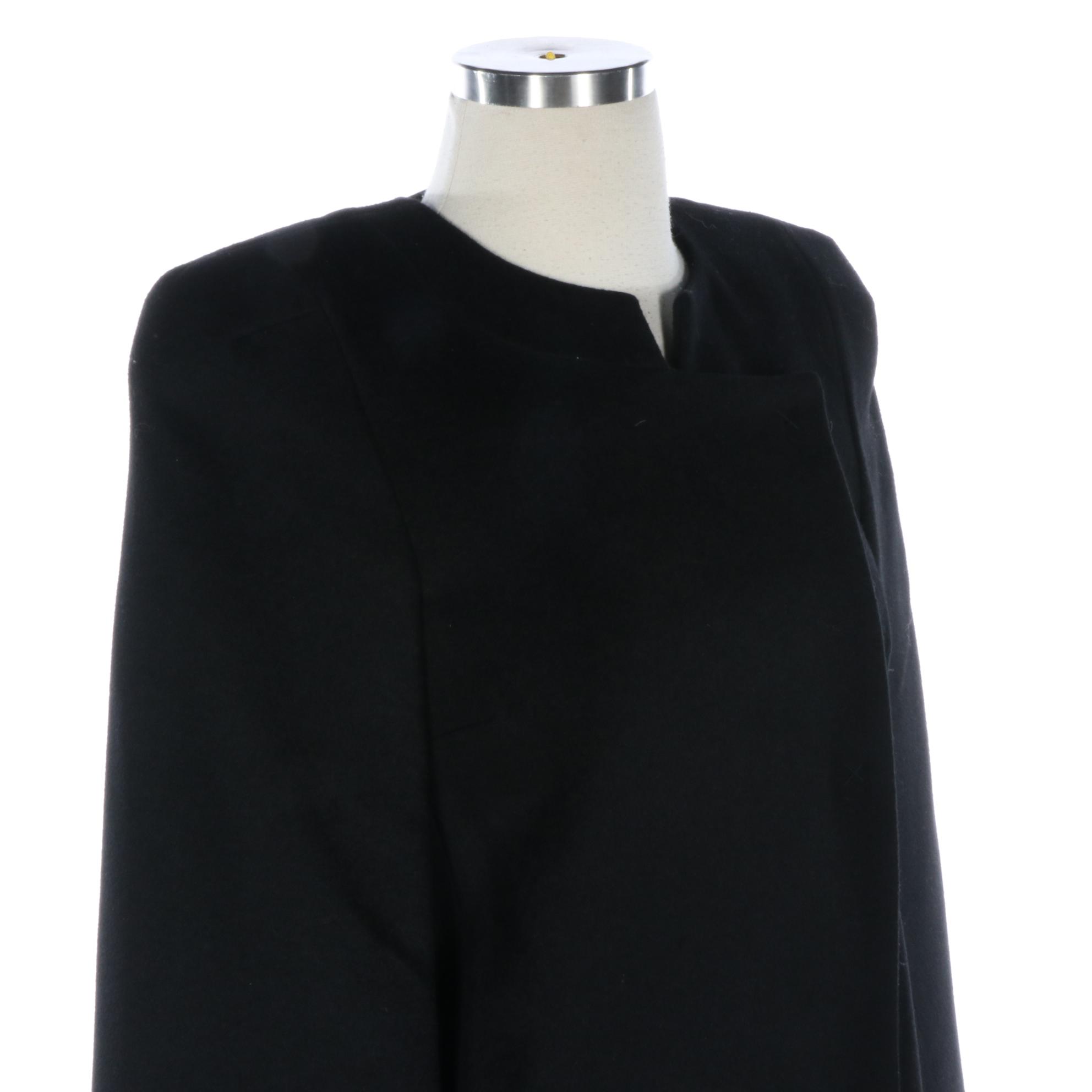 Max Azria Cape Coat in Wool and Leather, New with Tags