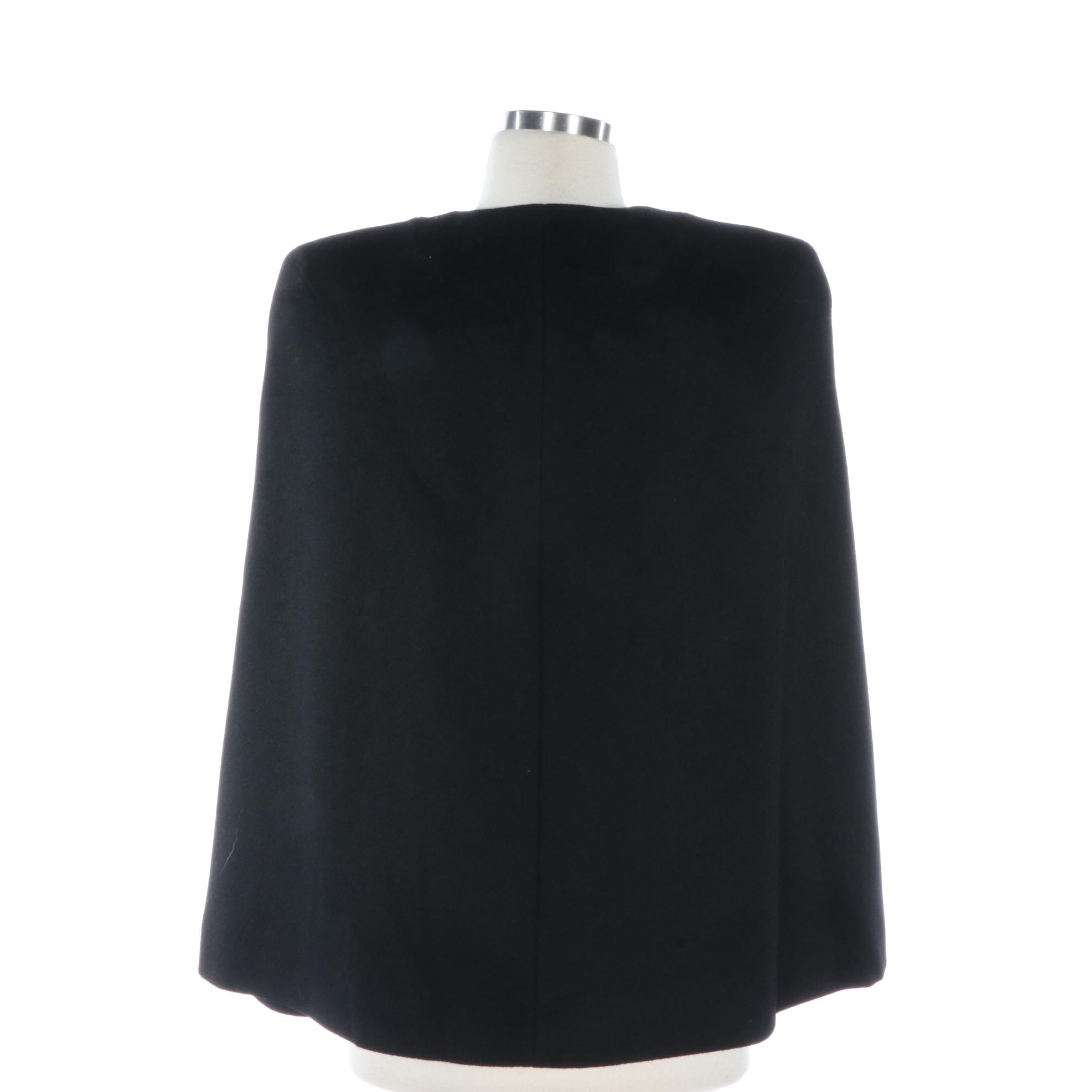 Max Azria Cape Coat in Wool and Leather, New with Tags