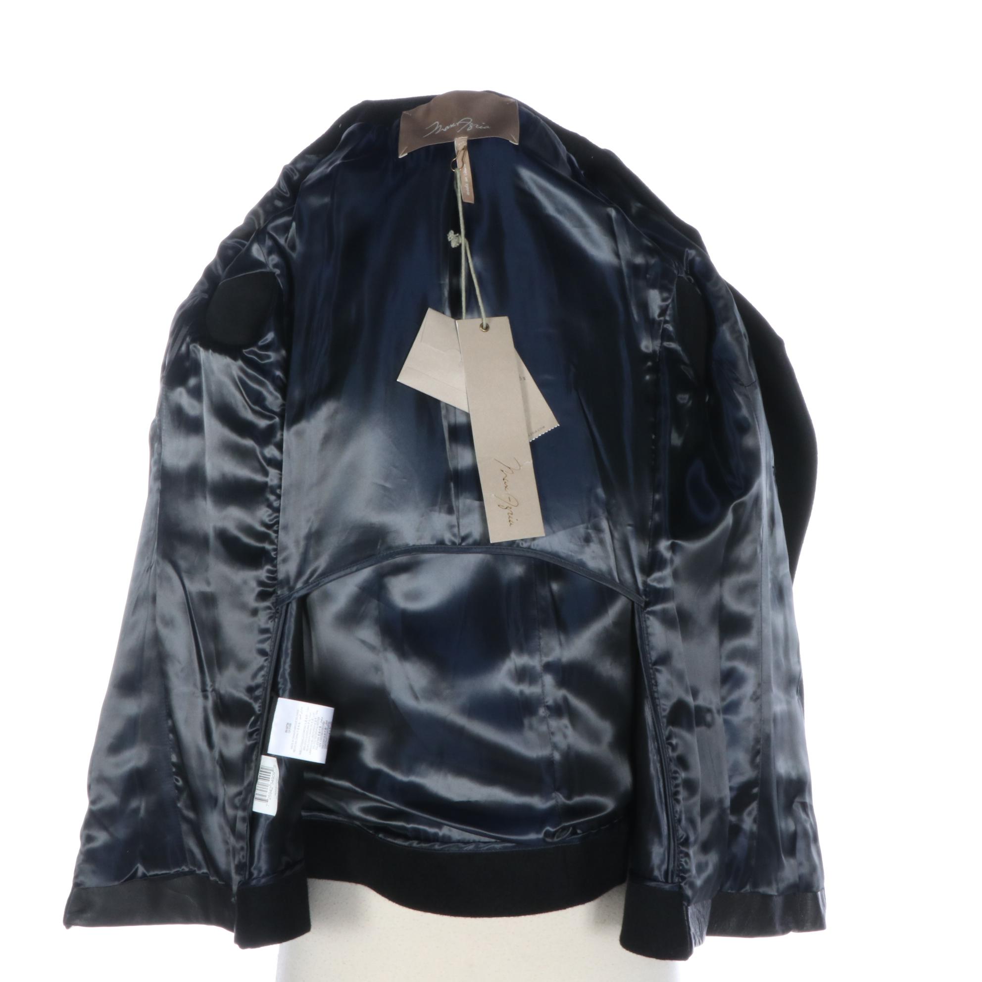 Max Azria Cape Coat in Wool and Leather, New with Tags