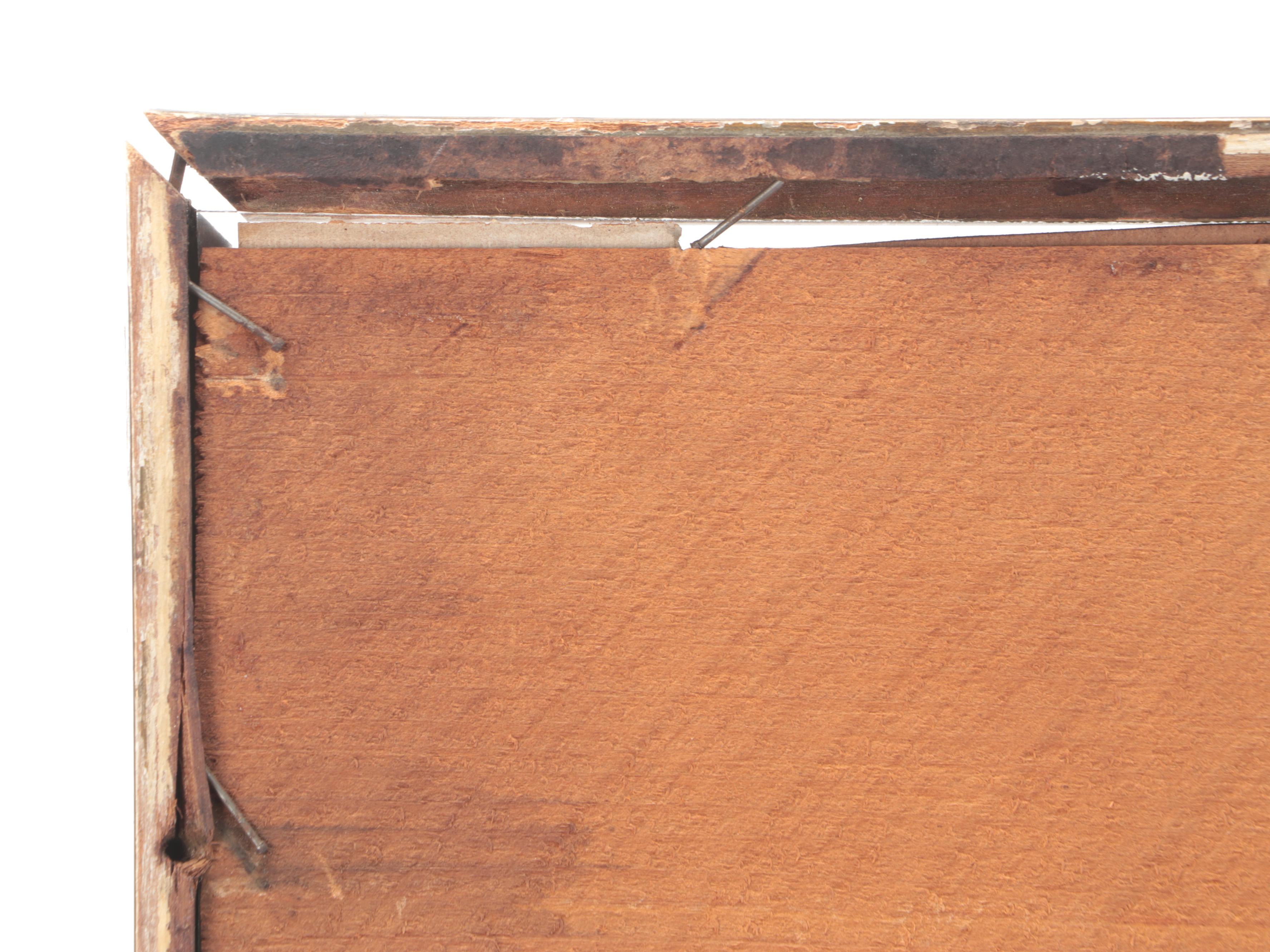 Victorian Wall Shelves and Pious Print and Two Vases