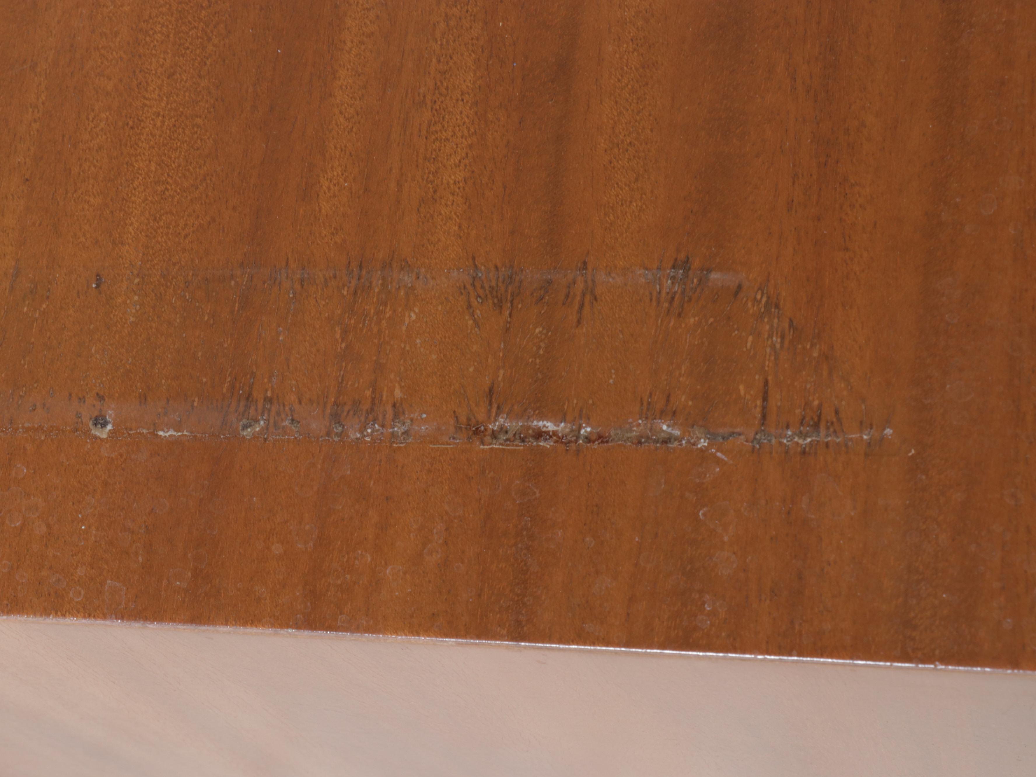 Pair of Romweber Empire Style Mahogany, Maple, and Burlwood Nightstands