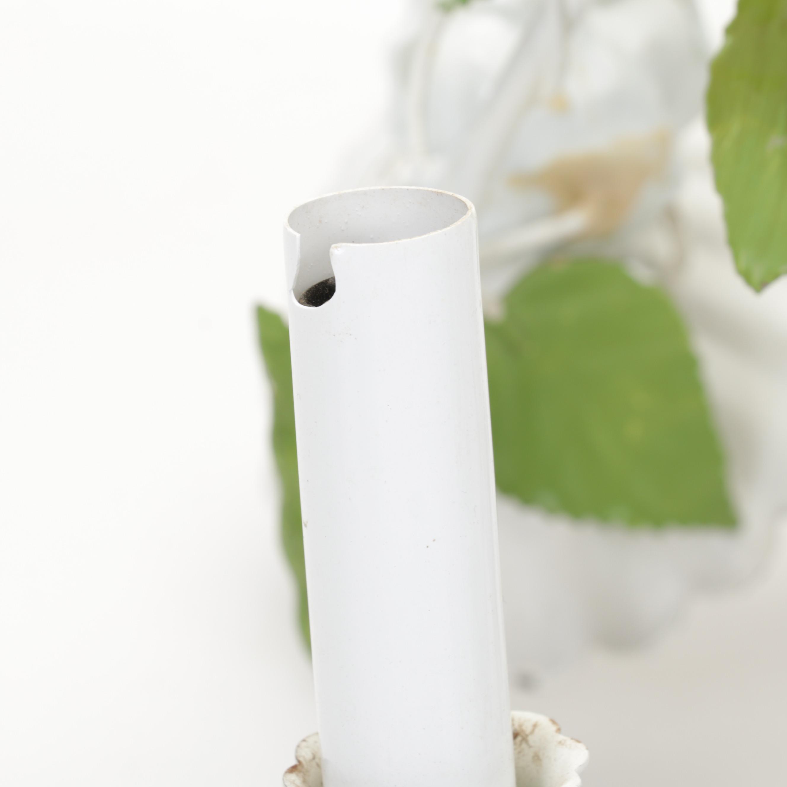 Metal & Porcelain White Rose Chandelier, Tumblers, Depression Glass Tray, & More