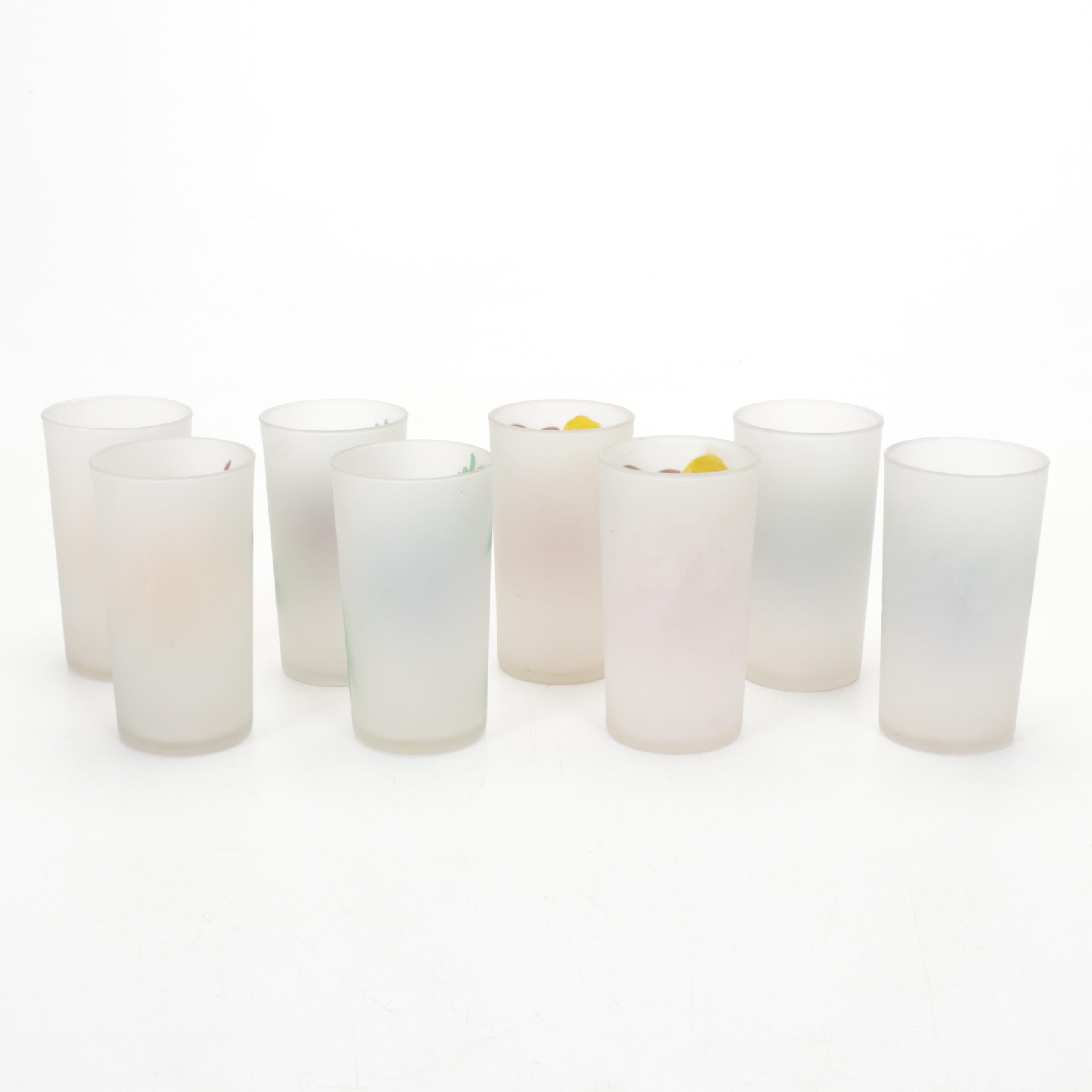 Metal & Porcelain White Rose Chandelier, Tumblers, Depression Glass Tray, & More